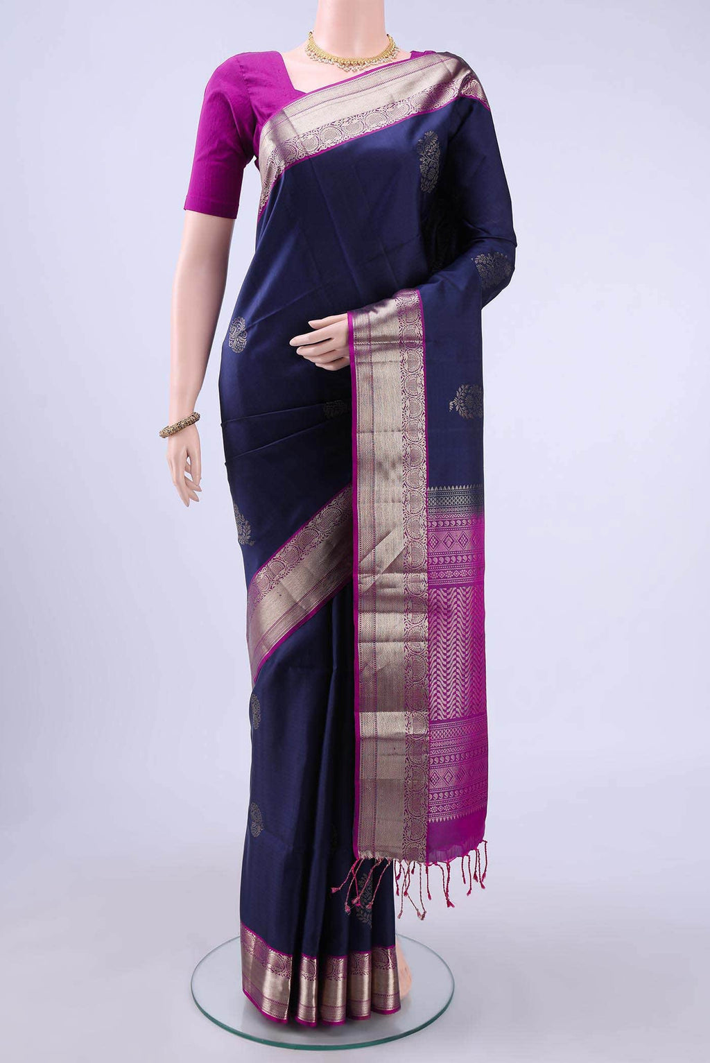 Navy Blue Soft Silk Saree