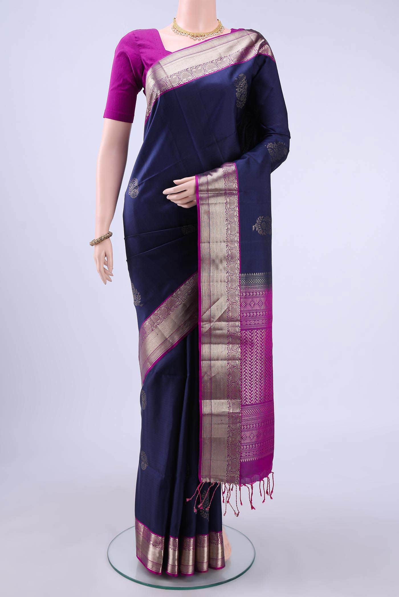Navy Blue Soft Silk Saree