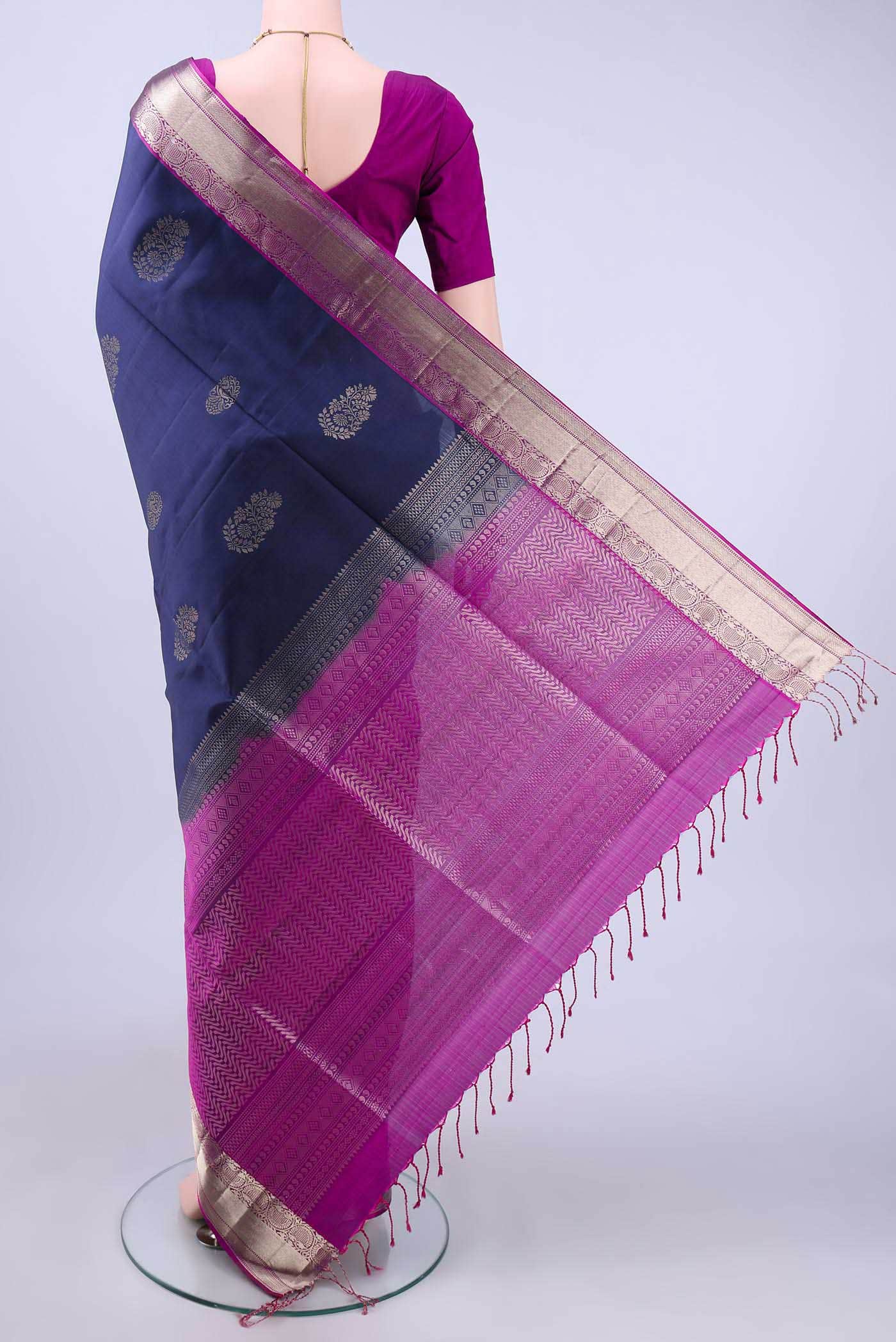 Navy Blue Soft Silk Saree