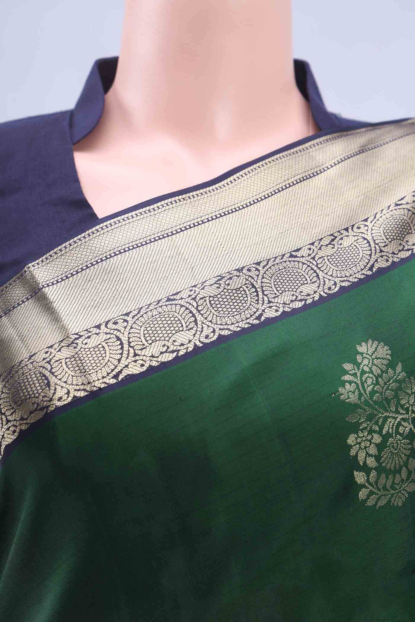 Bottle Green Soft Silk Saree