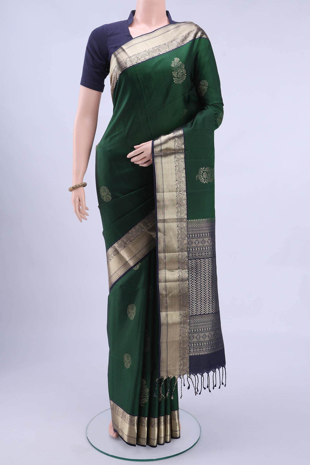 Bottle Green Soft Silk Saree