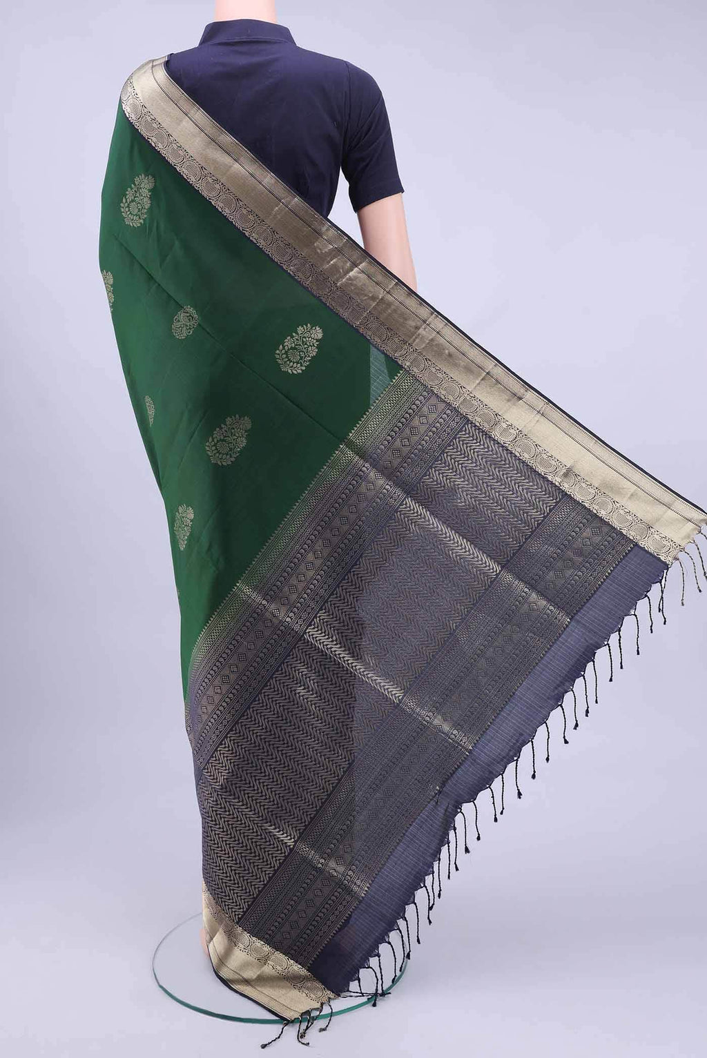Bottle Green Soft Silk Saree