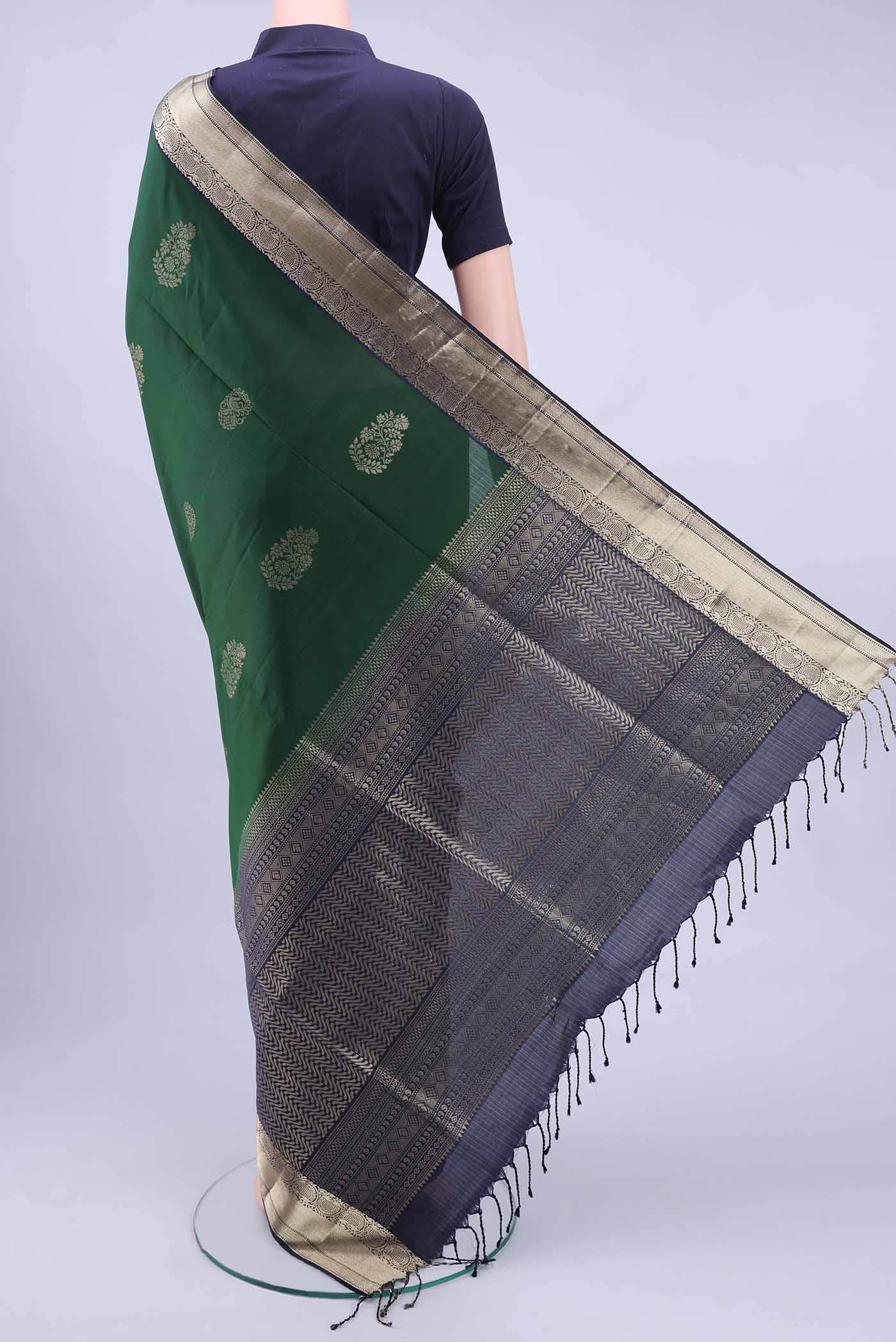 Bottle Green Soft Silk Saree