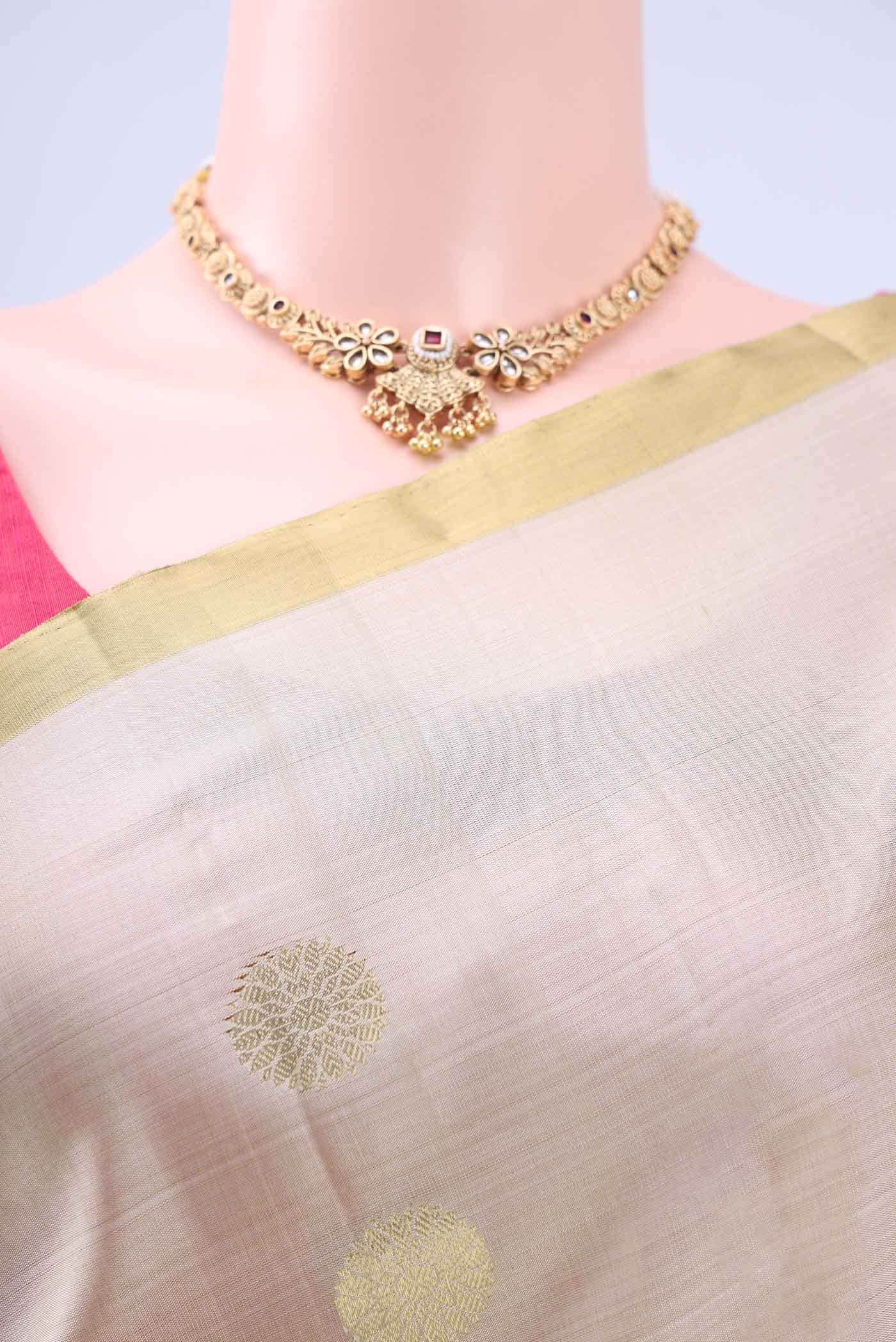 Beige Soft Silk Saree