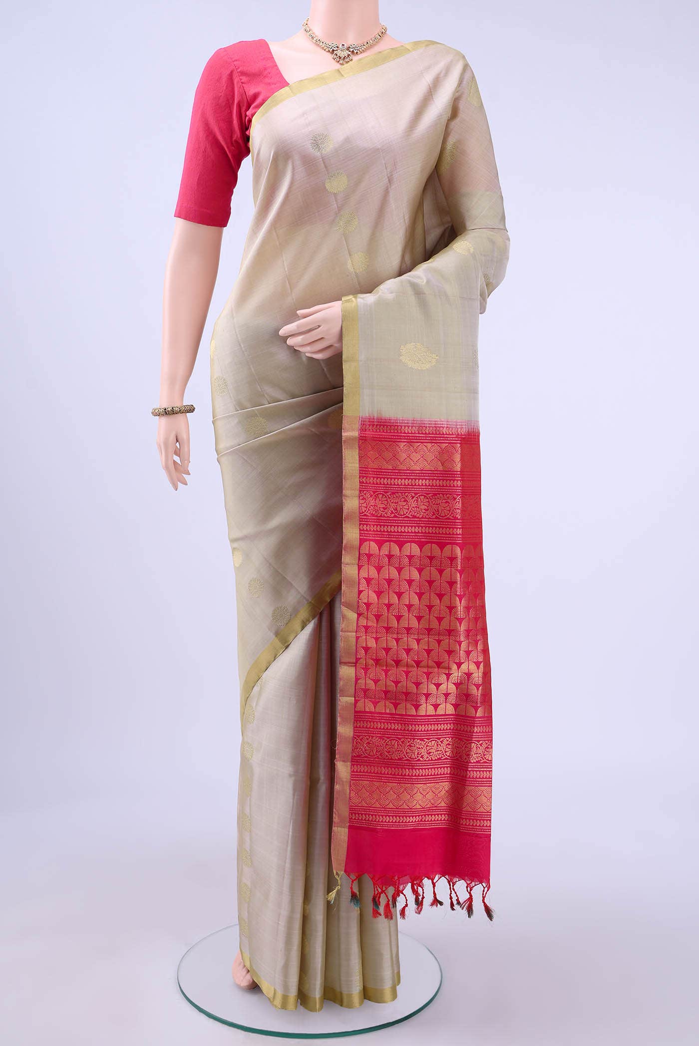 Beige Soft Silk Saree