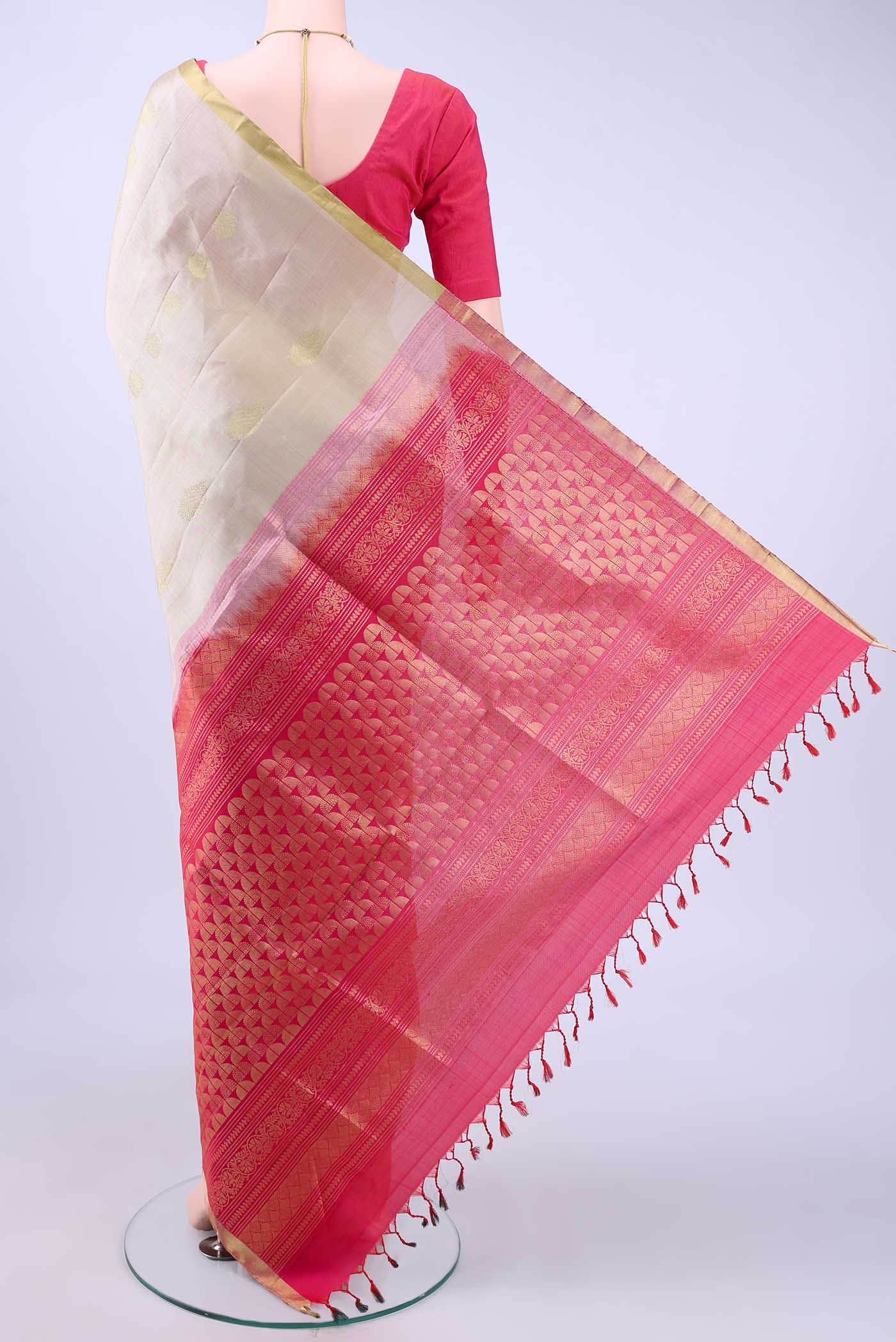 Beige Soft Silk Saree