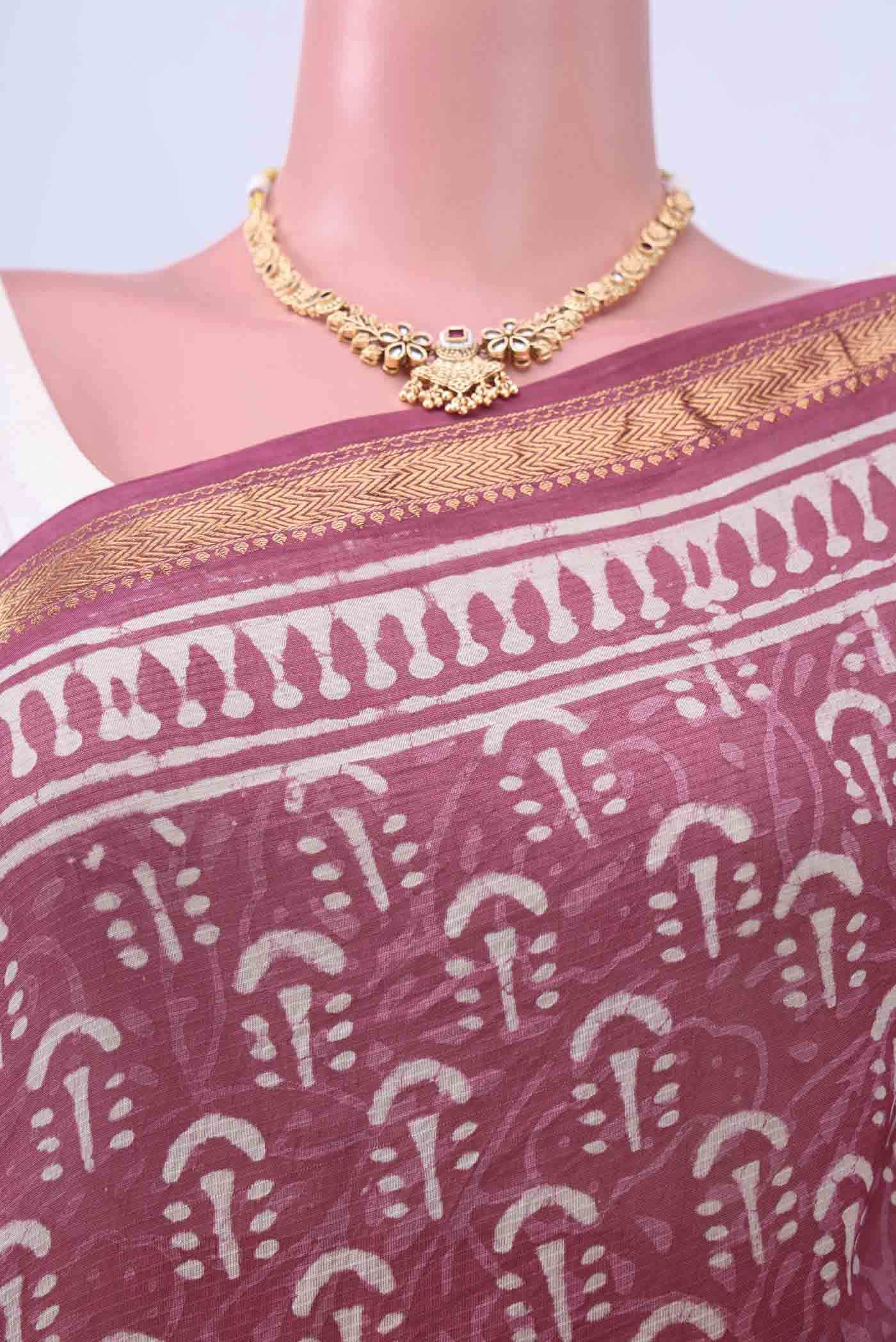 Pink Maheshwari Silk Cotton Saree