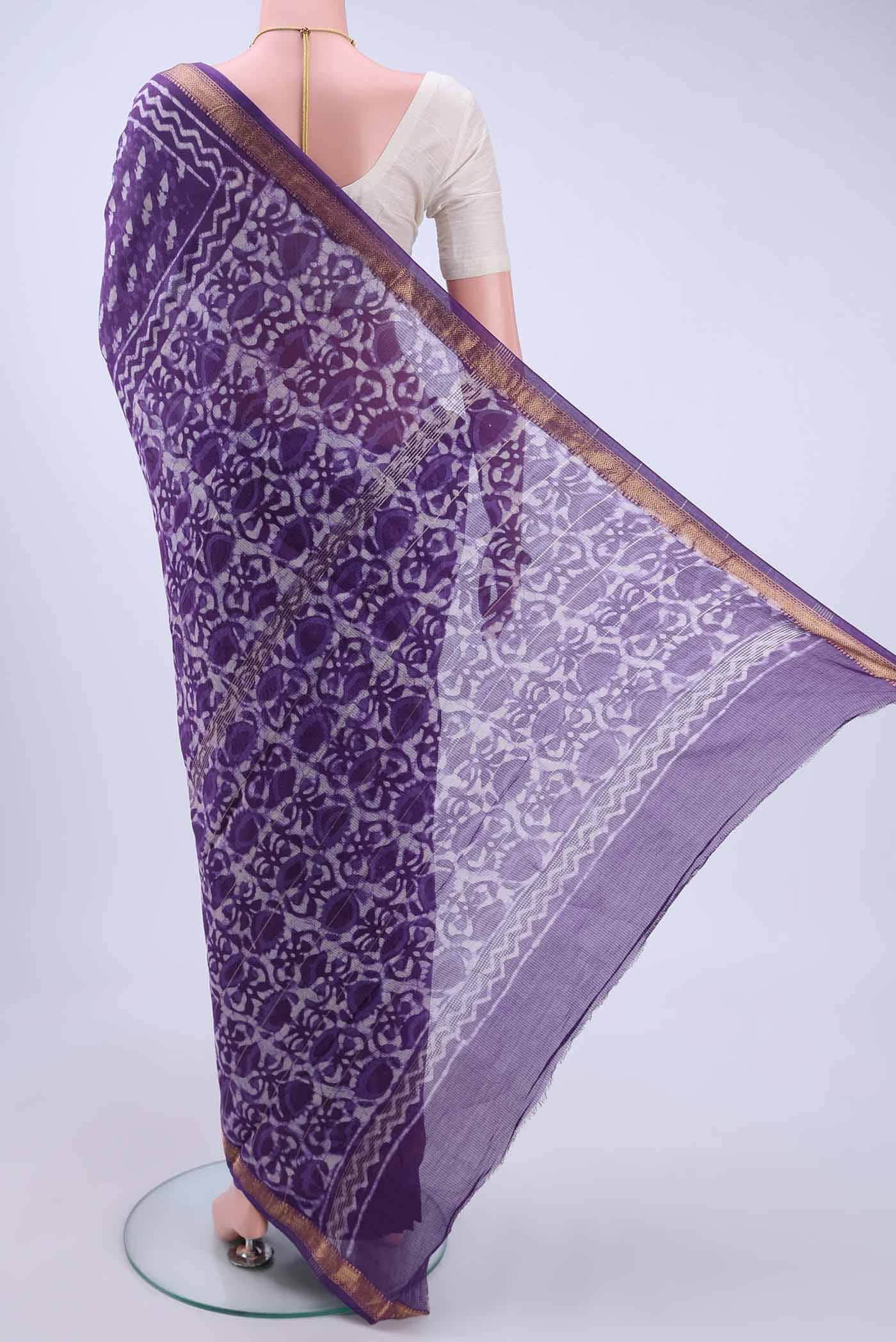 Purple Maheshwari Silk Cotton Saree