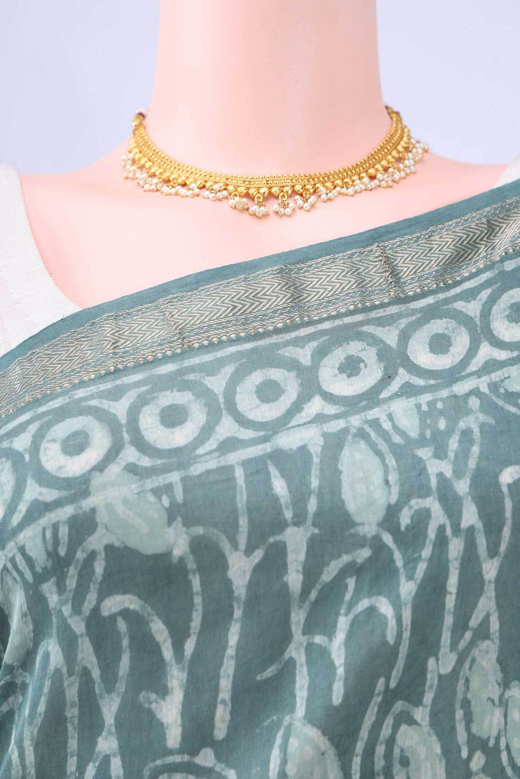 Maya Blue Maheshwari Silk Cotton Saree