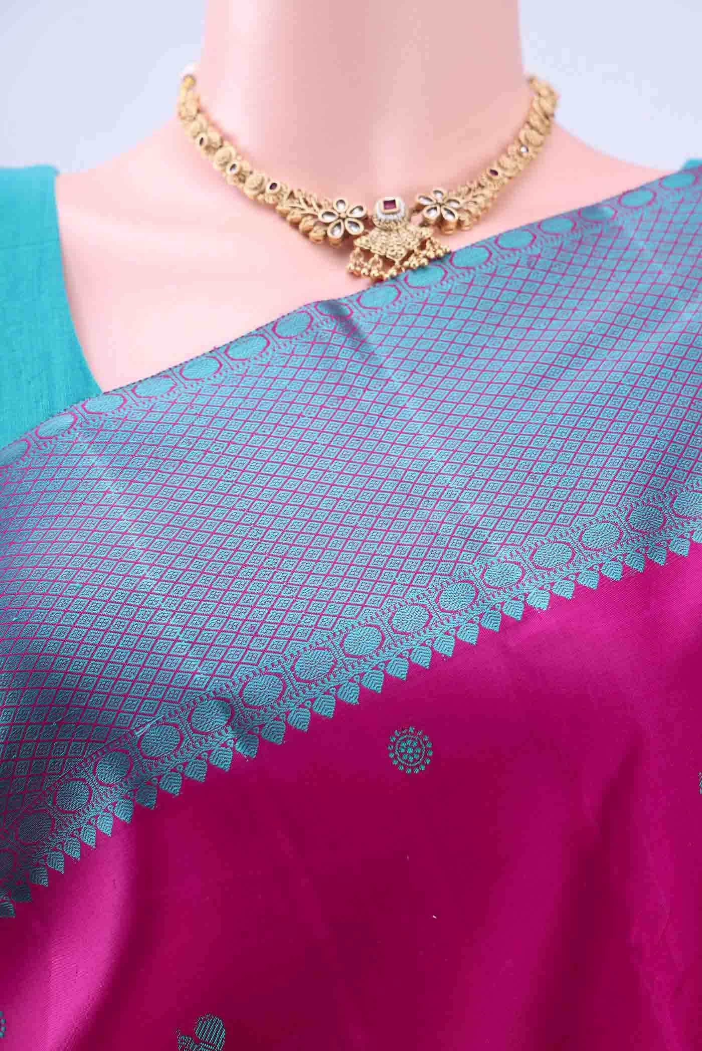 Rani Pink Kanchipuram Saree