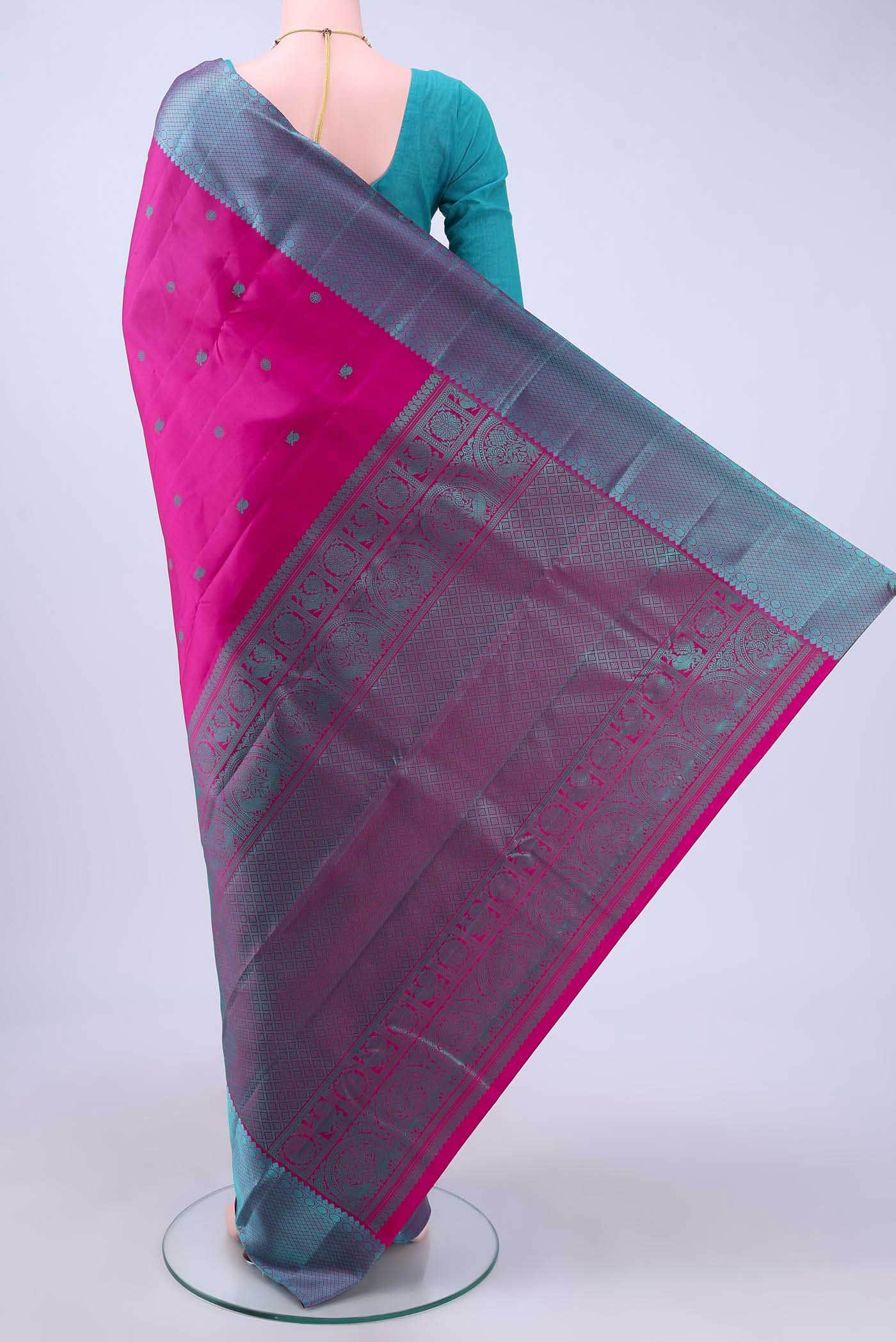 Rani Pink Kanchipuram Saree