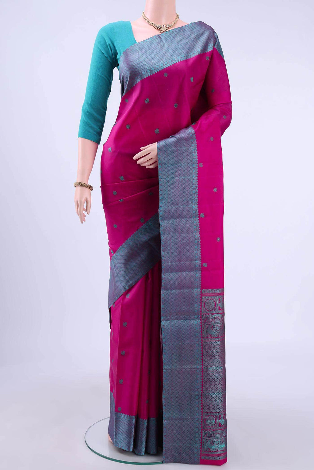 Rani Pink Kanchipuram Saree
