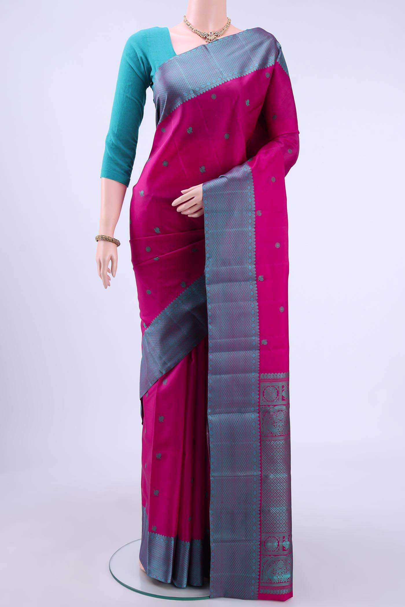 Rani Pink Kanchipuram Saree