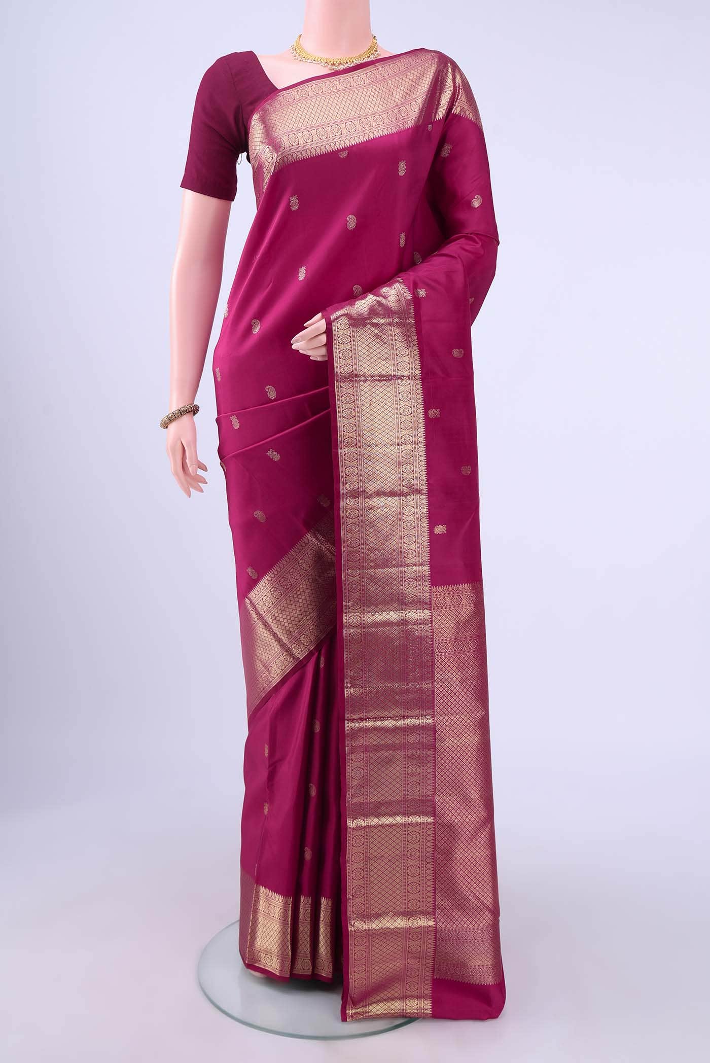 Dark Pink Kanchipuram Saree