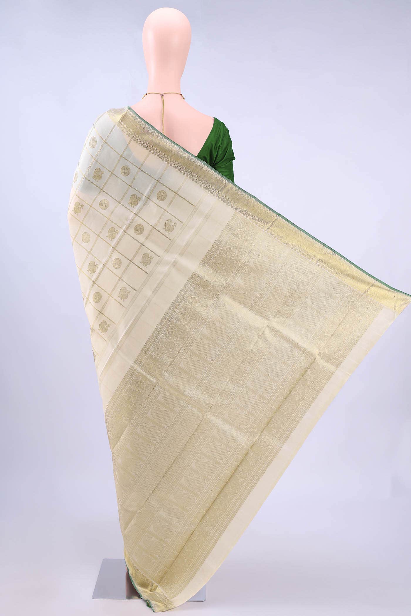 Pure Silk Pure Zari Off White Kanchipuram Saree