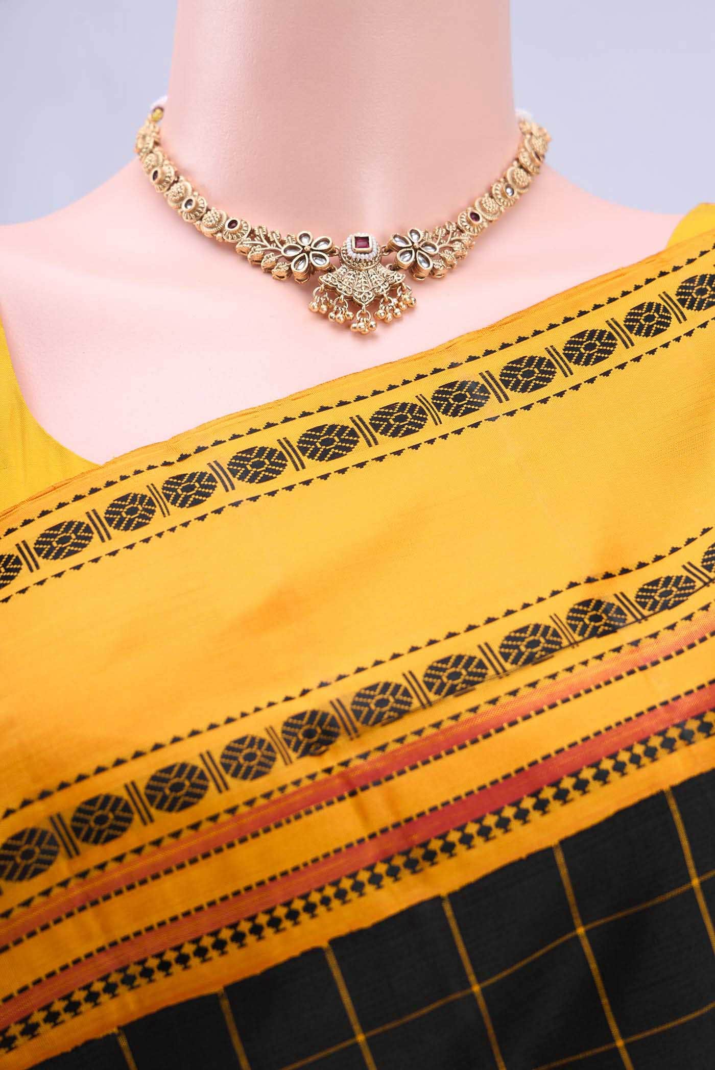 Black Kanchipuram Silk Saree