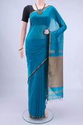 Blue Maheshwari Silk Saree