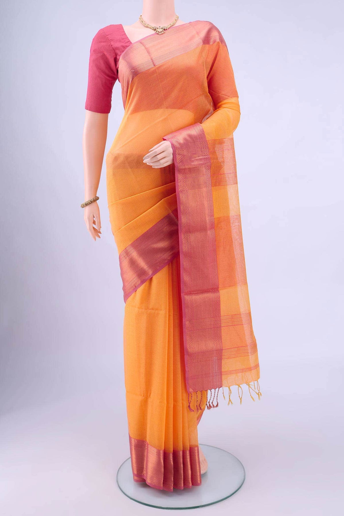 Sandal Maheshwari Silk Cotton Saree