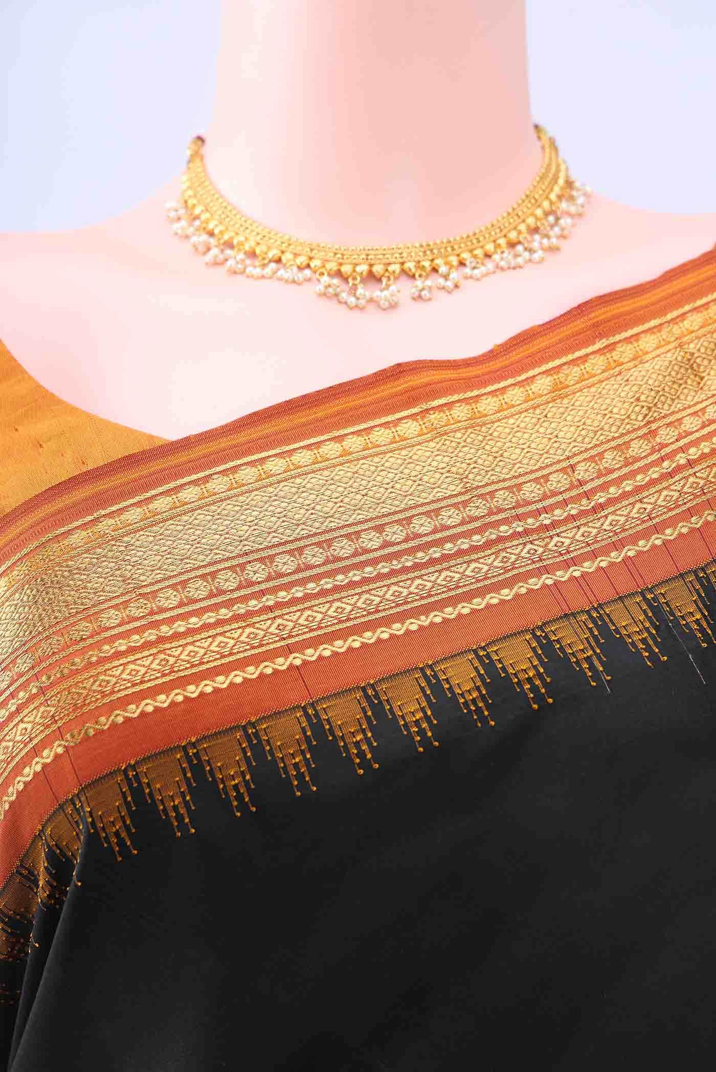 Black Blended Bangalore Silk - kadyal Saree