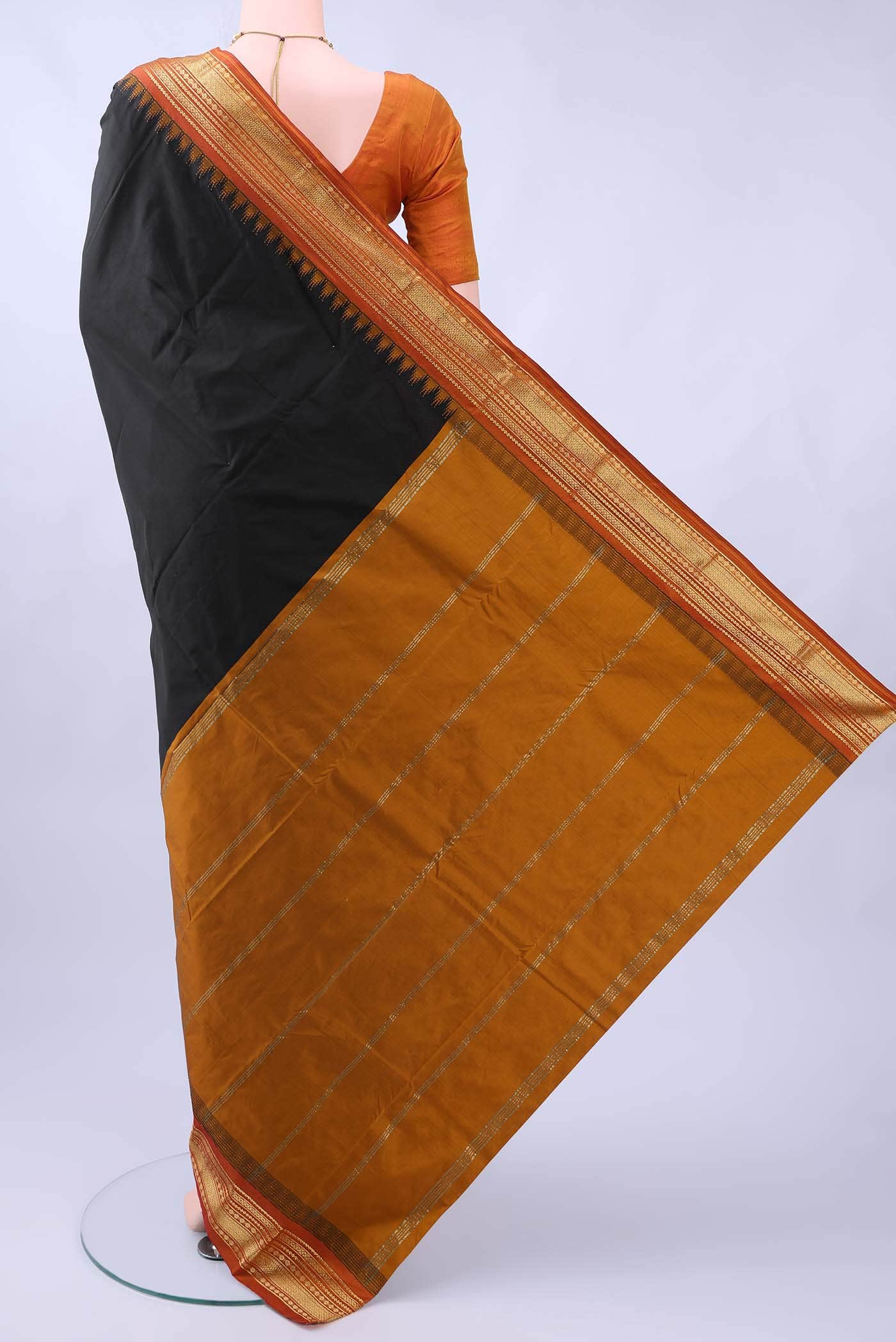 Black Blended Bangalore Silk - kadyal Saree