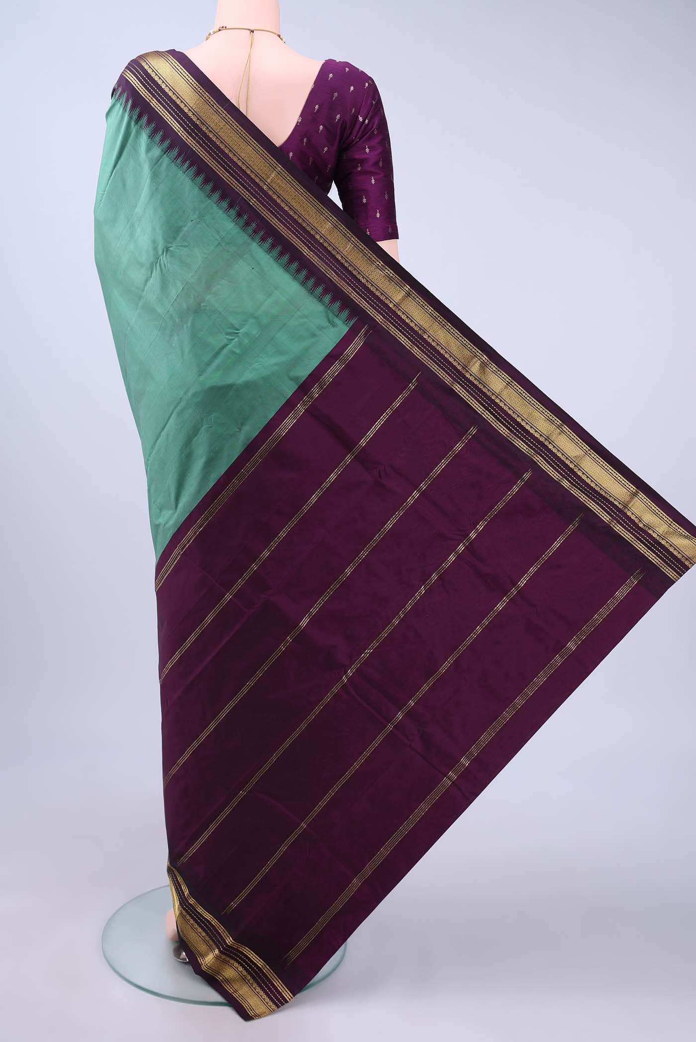 Pickle Green Blended Bangalore Silk - kadyal Saree