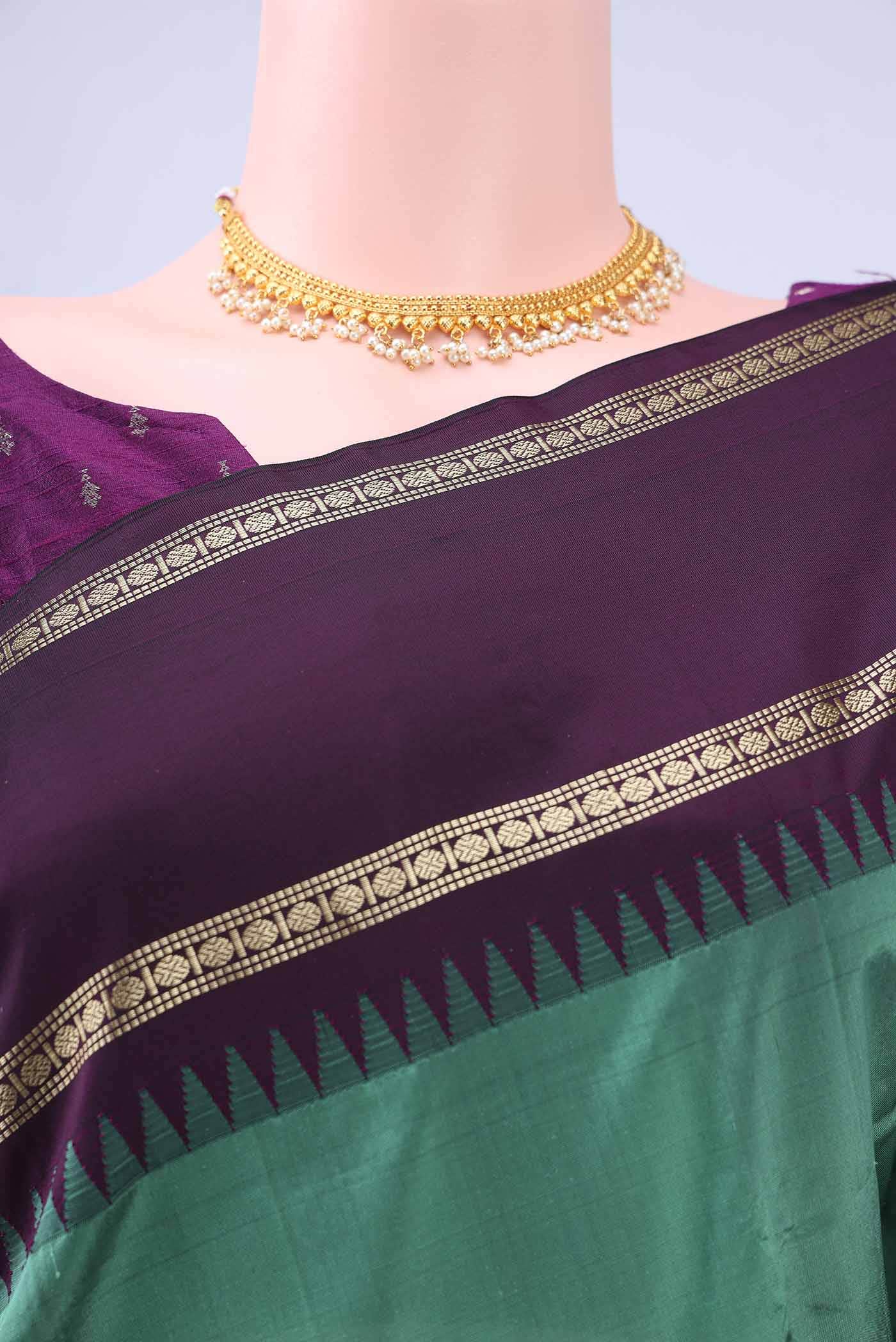 Pickle Green Blended Bangalore Silk - kadyal Saree