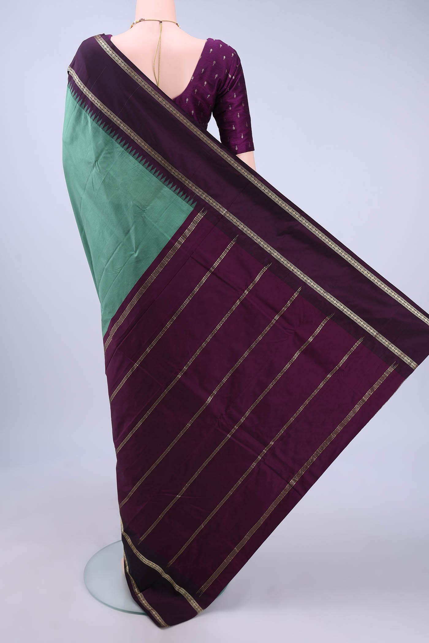 Pickle Green Blended Bangalore Silk - kadyal Saree