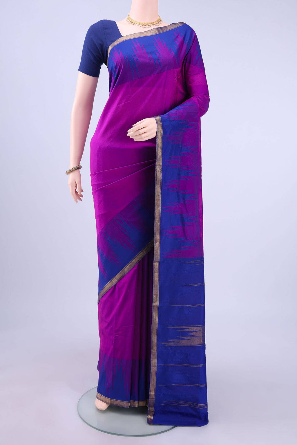 Purple Blended Bangalore Silk - kadyal Saree