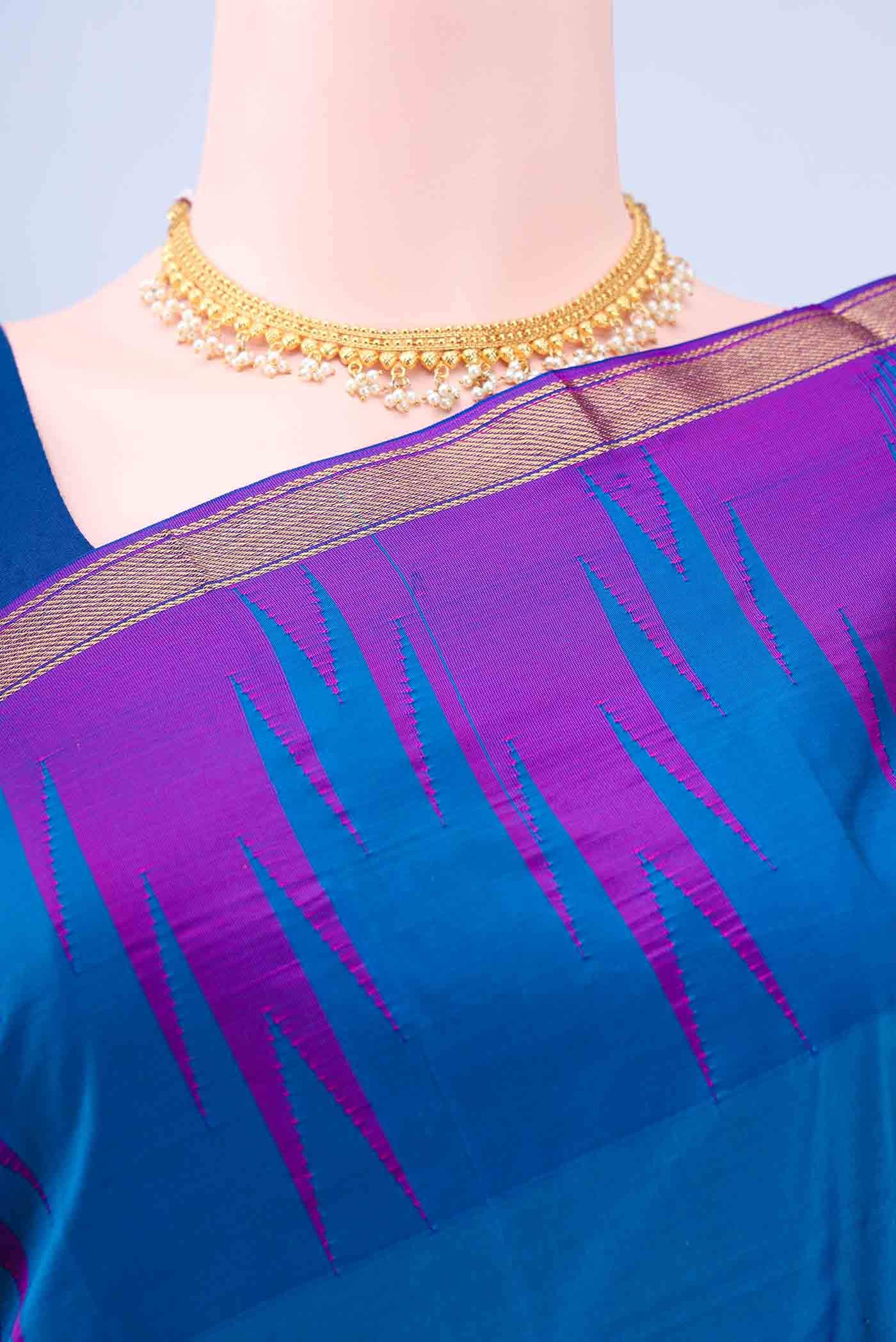 Dark Blue Blended Bangalore Silk - kadyal Saree