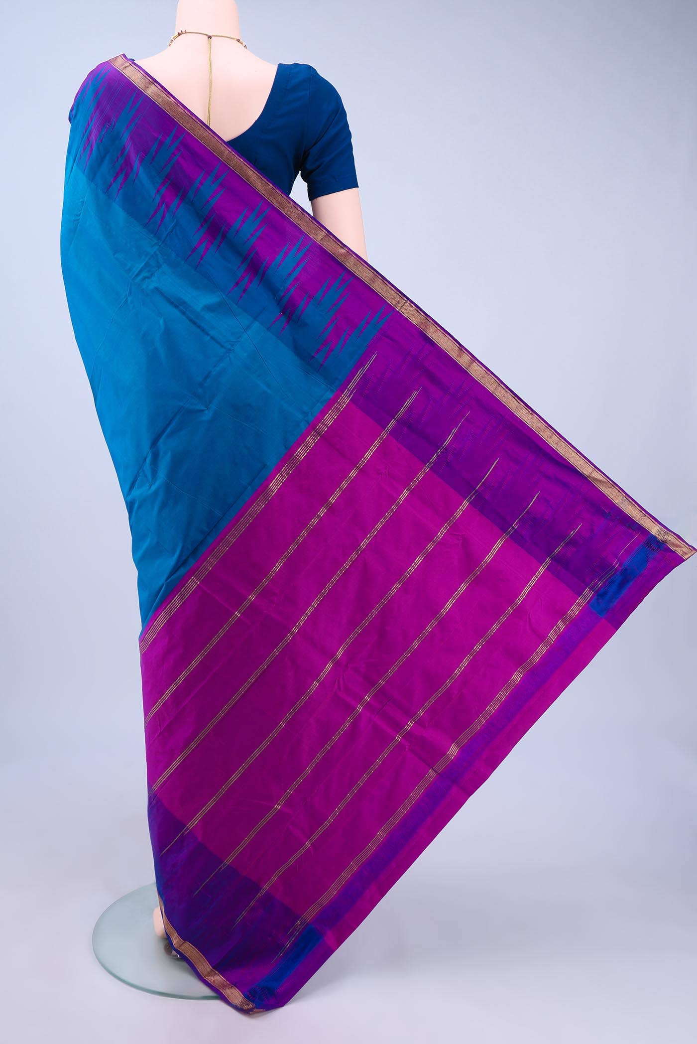 Dark Blue Blended Bangalore Silk - kadyal Saree