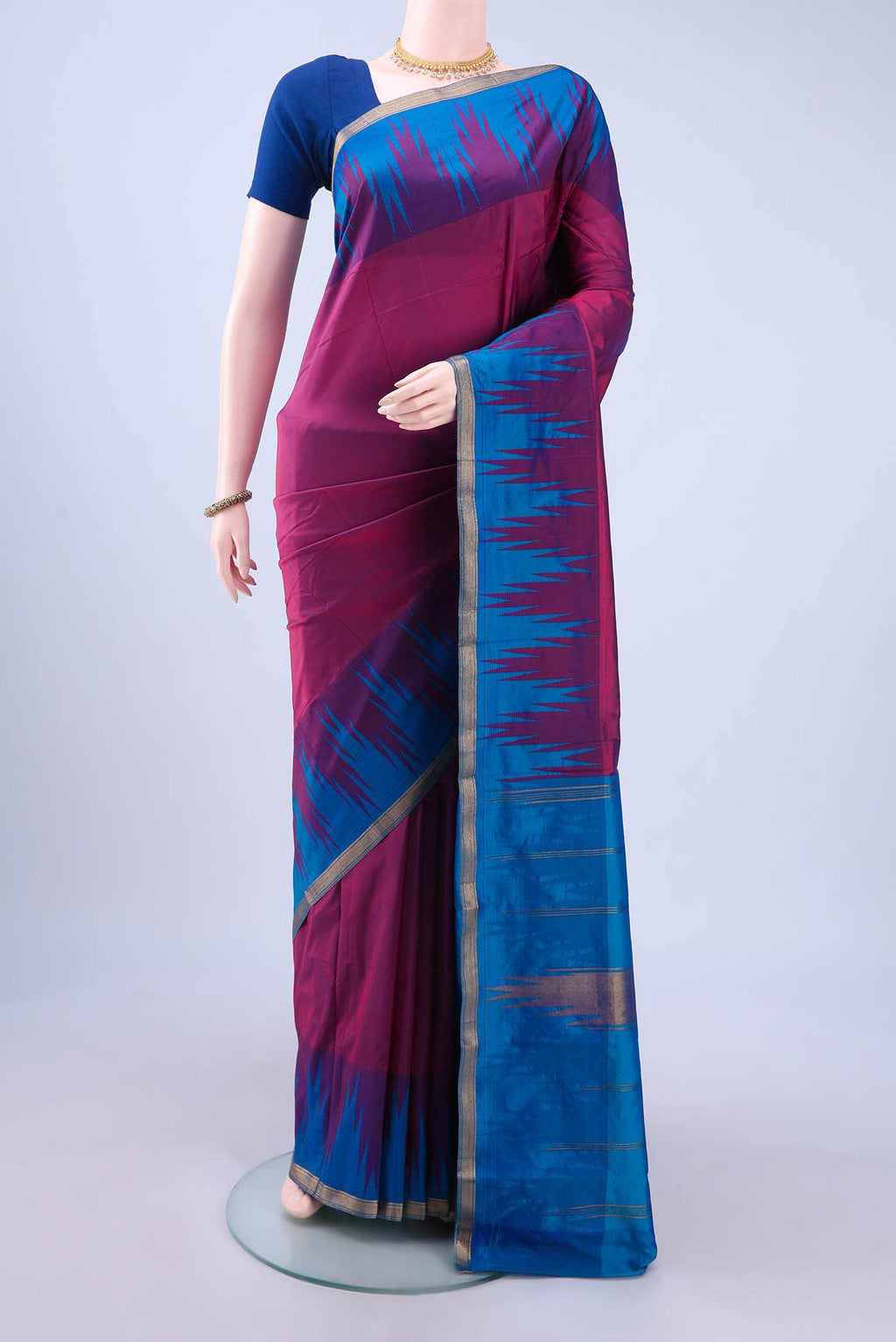 Magenta Blended Bangalore Silk - kadyal Saree