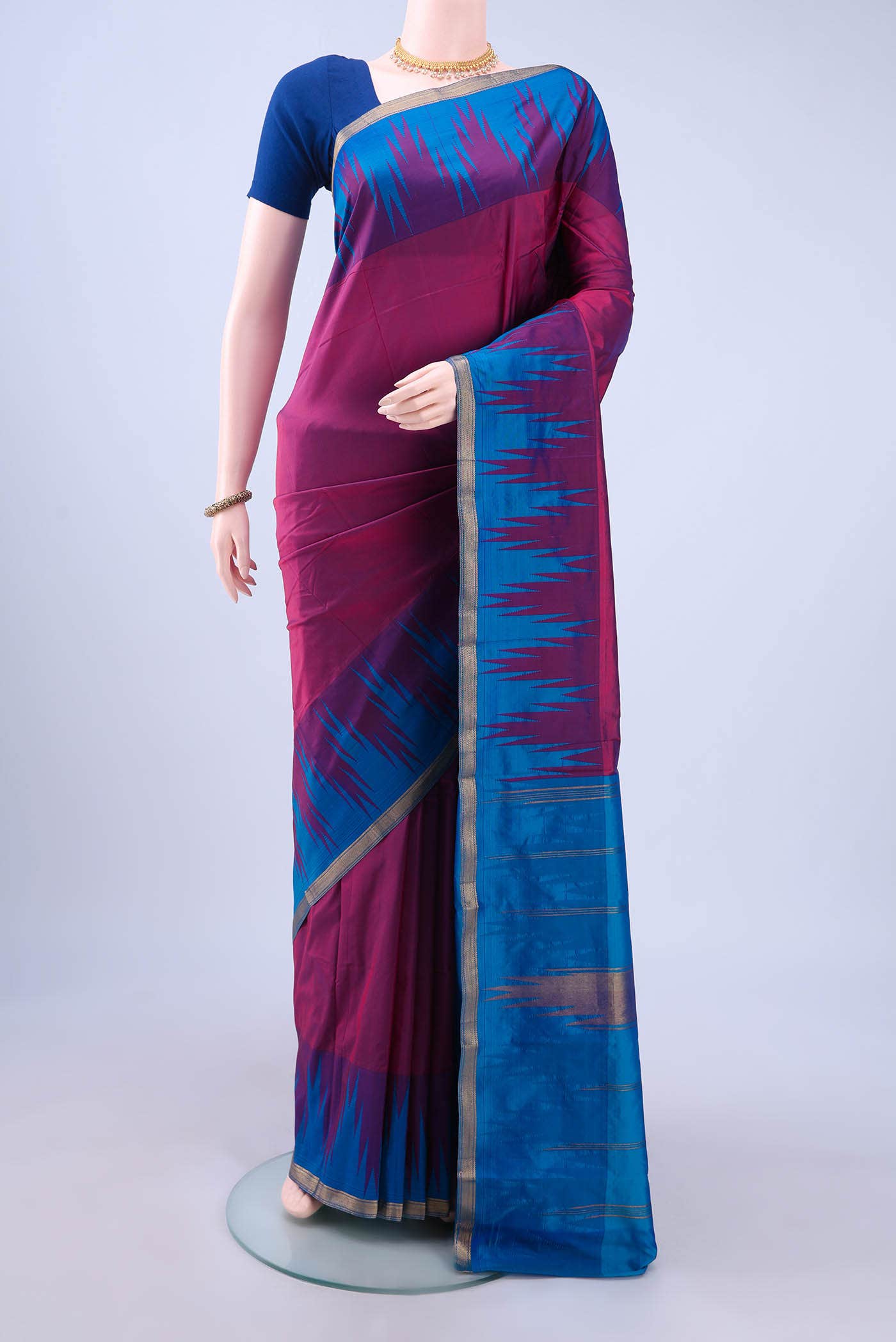 Magenta Blended Bangalore Silk - kadyal Saree