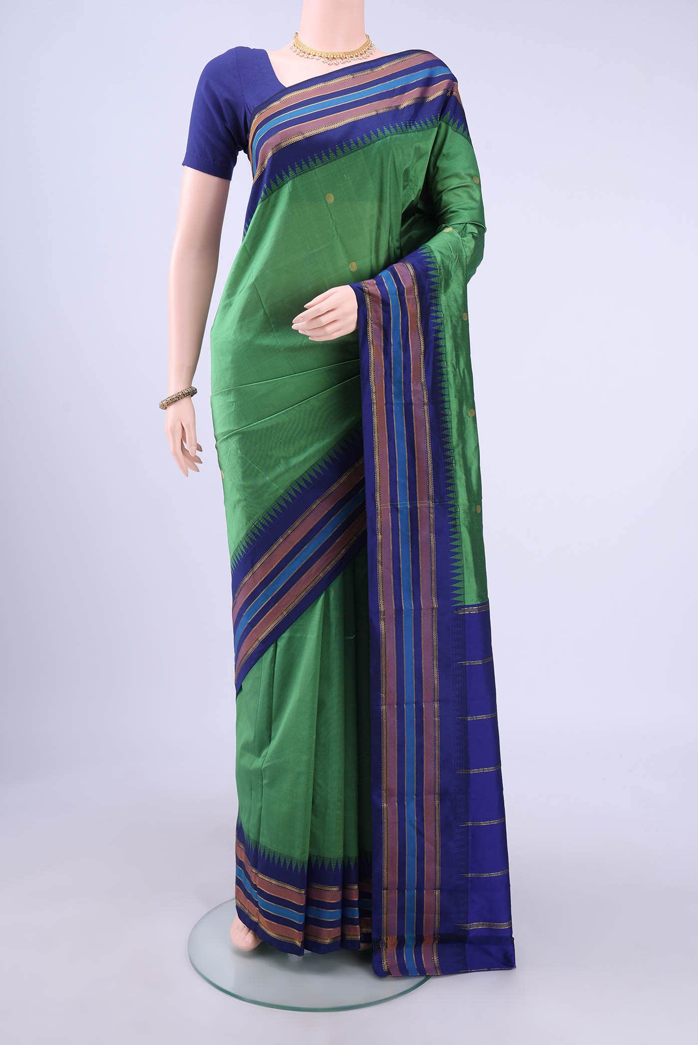 Sage Green Blended Bangalore Silk - kadyal Saree