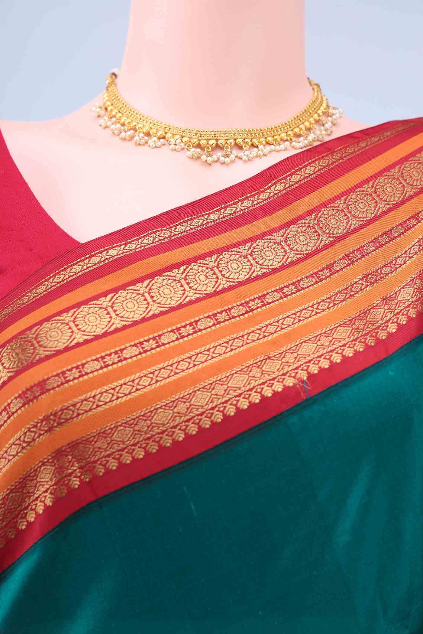 Peacock Blue Blended Bangalore Silk - kadyal Saree