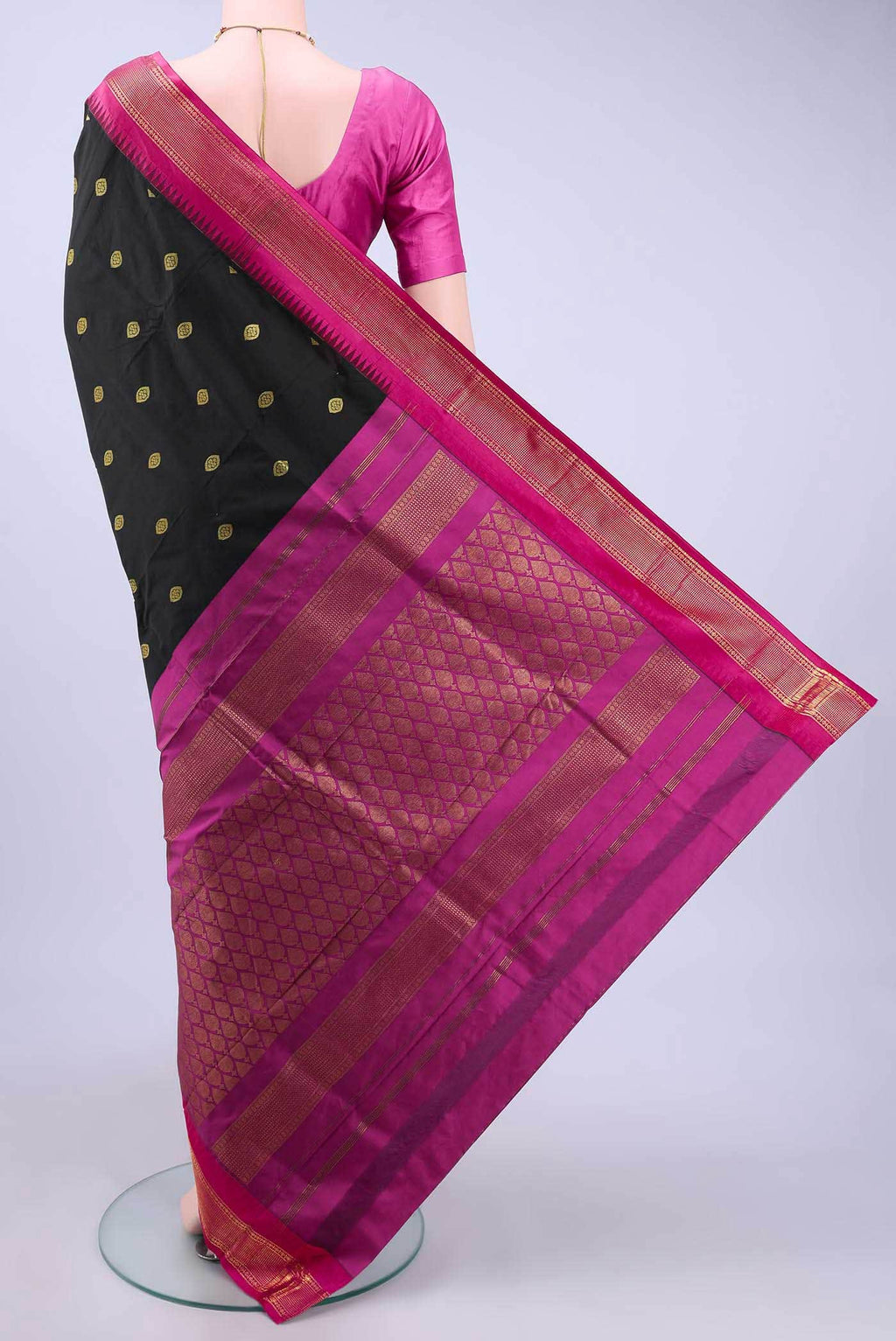 Black Blended Bangalore Silk - kadyal Saree
