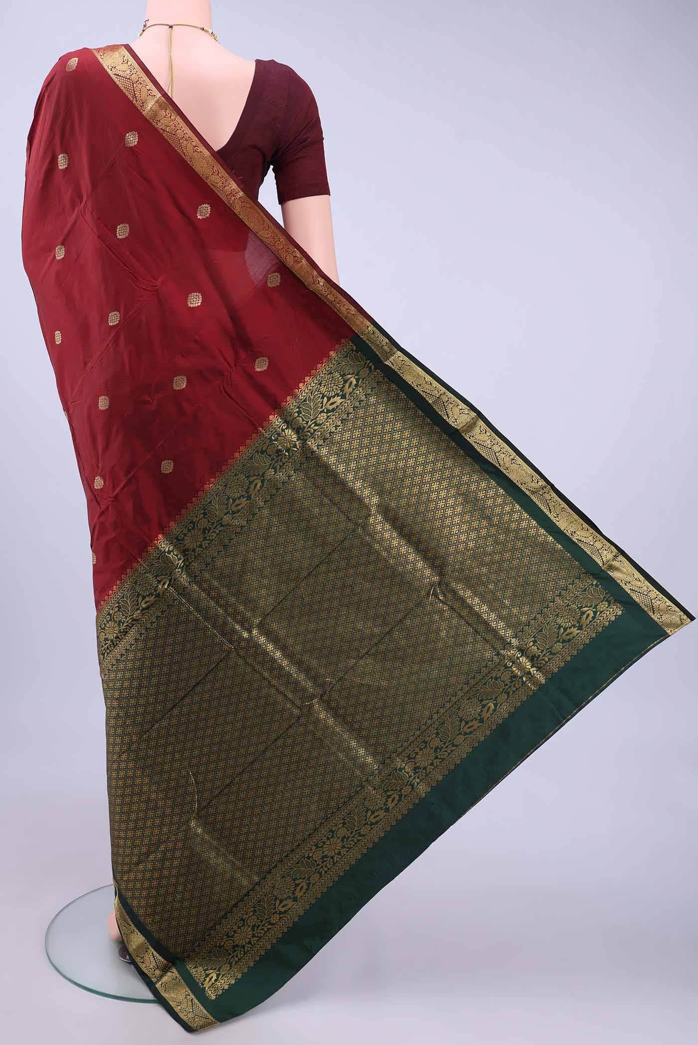 Maroon Blended Bangalore Silk - kadyal Saree