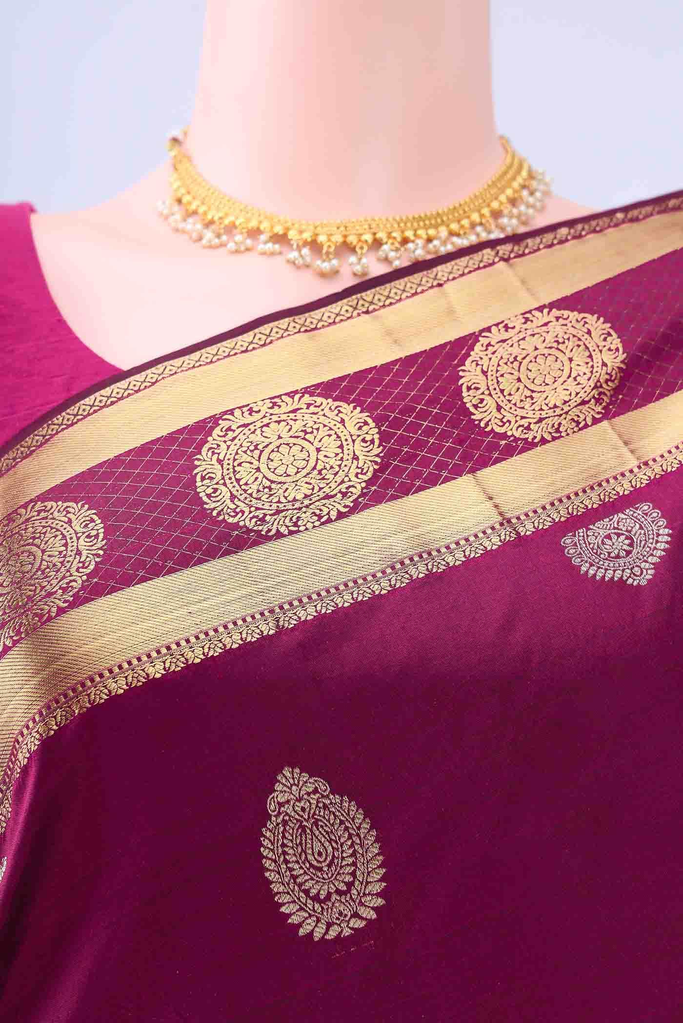 Rani Pink Blended Bangalore Silk - kadyal Saree