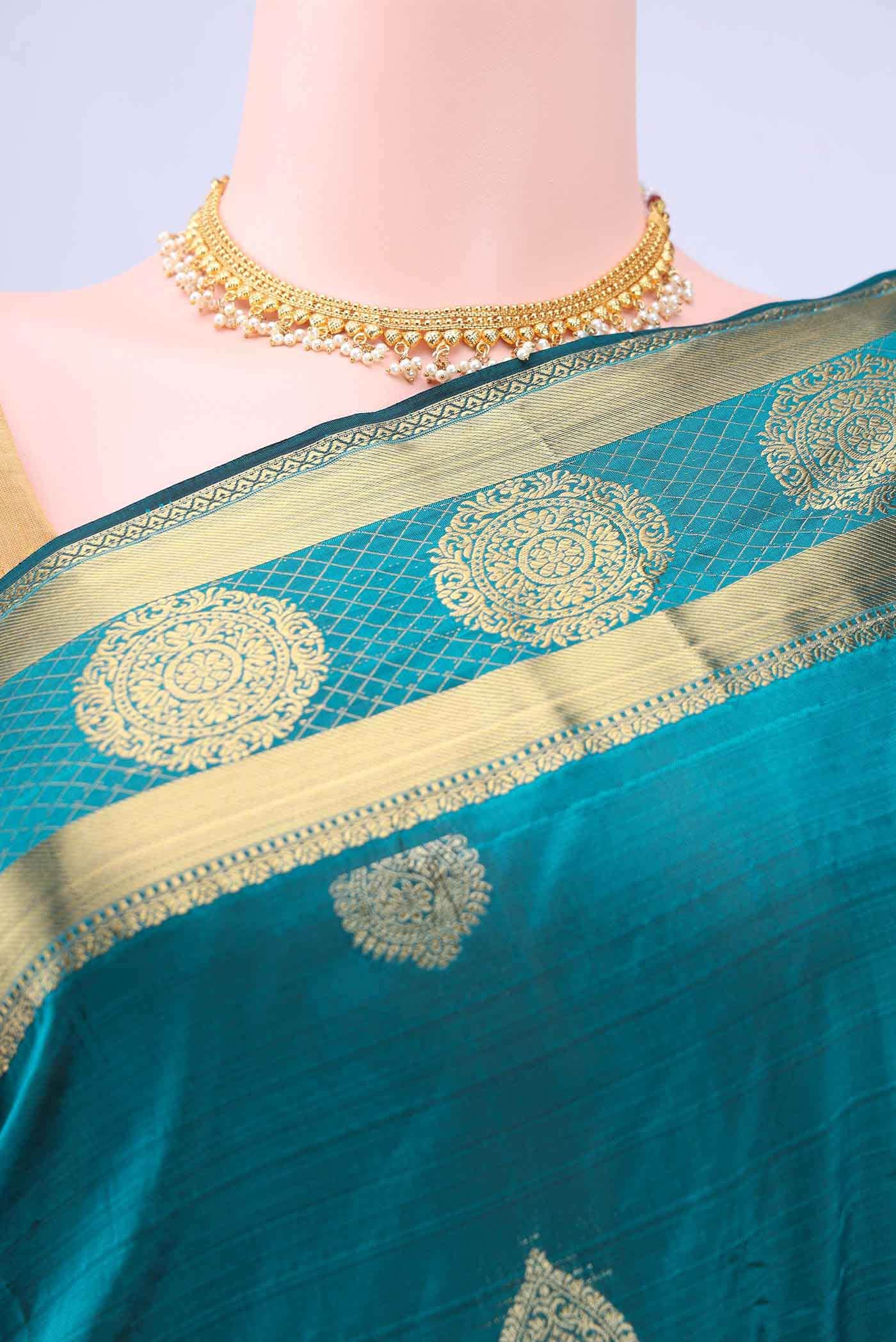 Dark Blue Blended Bangalore Silk - kadyal Saree