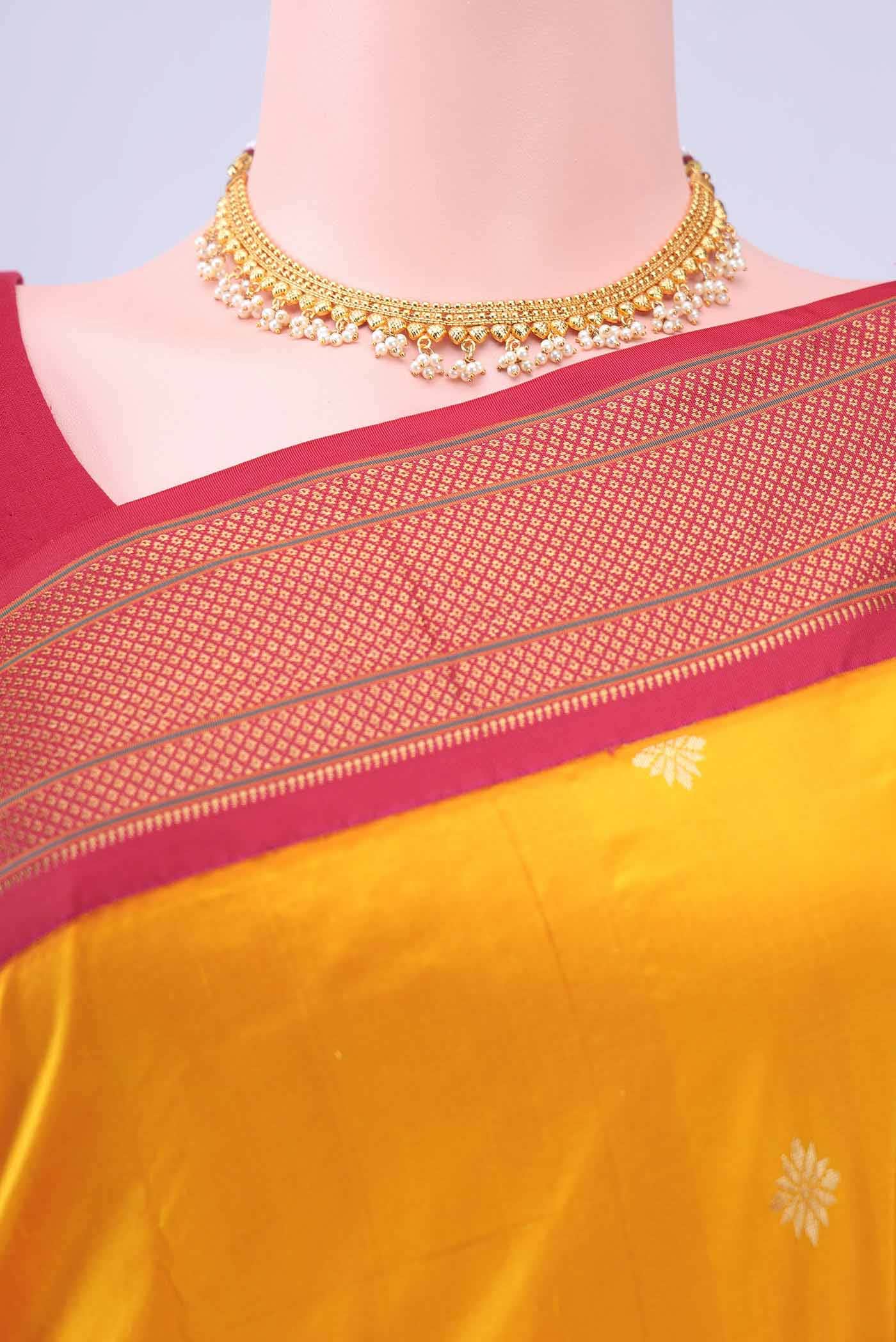 Yellow Blended Bangalore Silk - kadyal Saree