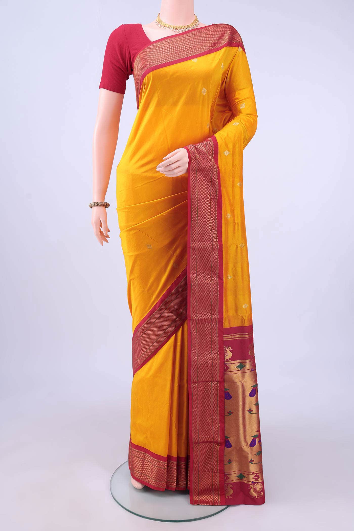 Yellow Blended Bangalore Silk - kadyal Saree