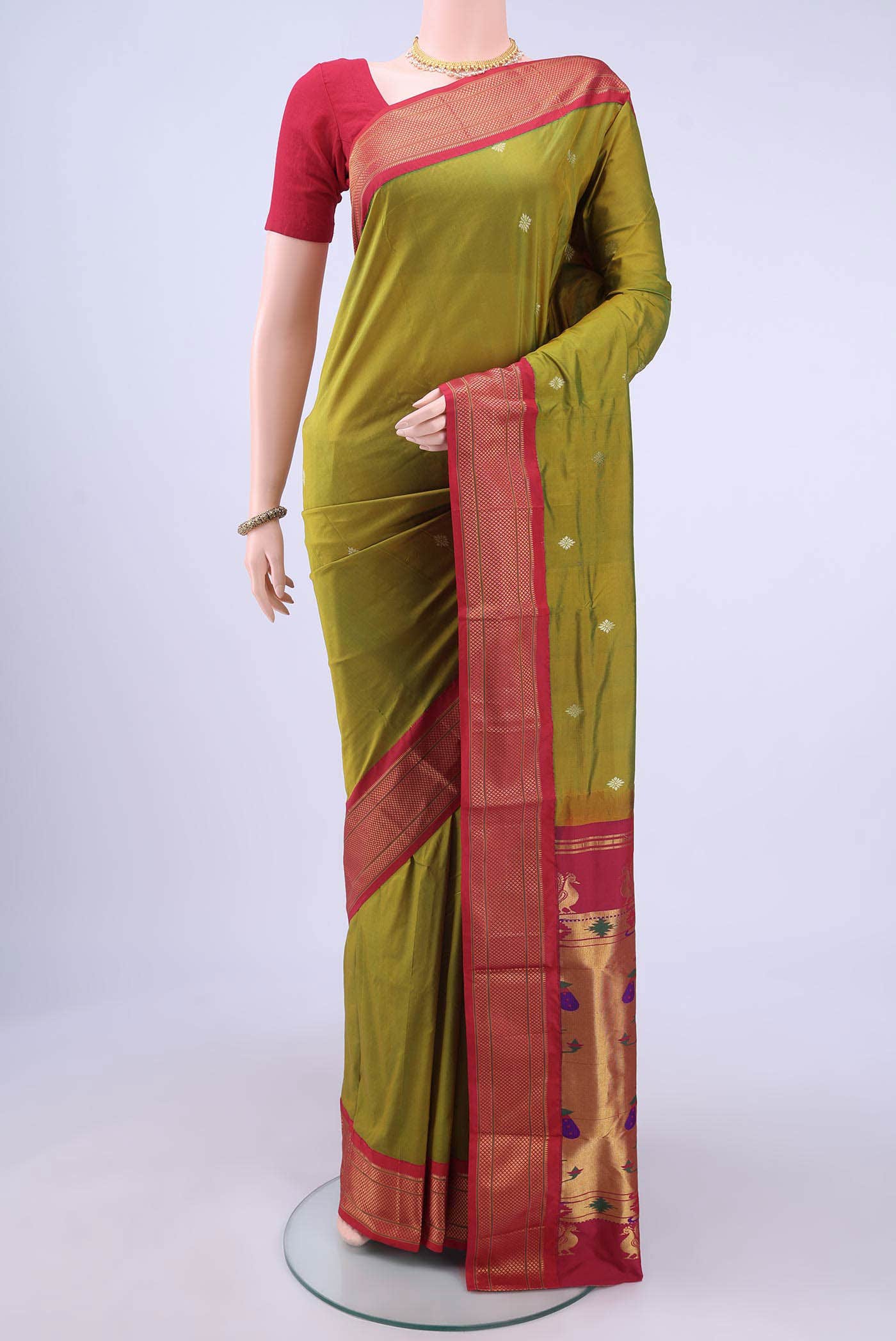 Light Green Blended Bangalore Silk - kadyal Saree