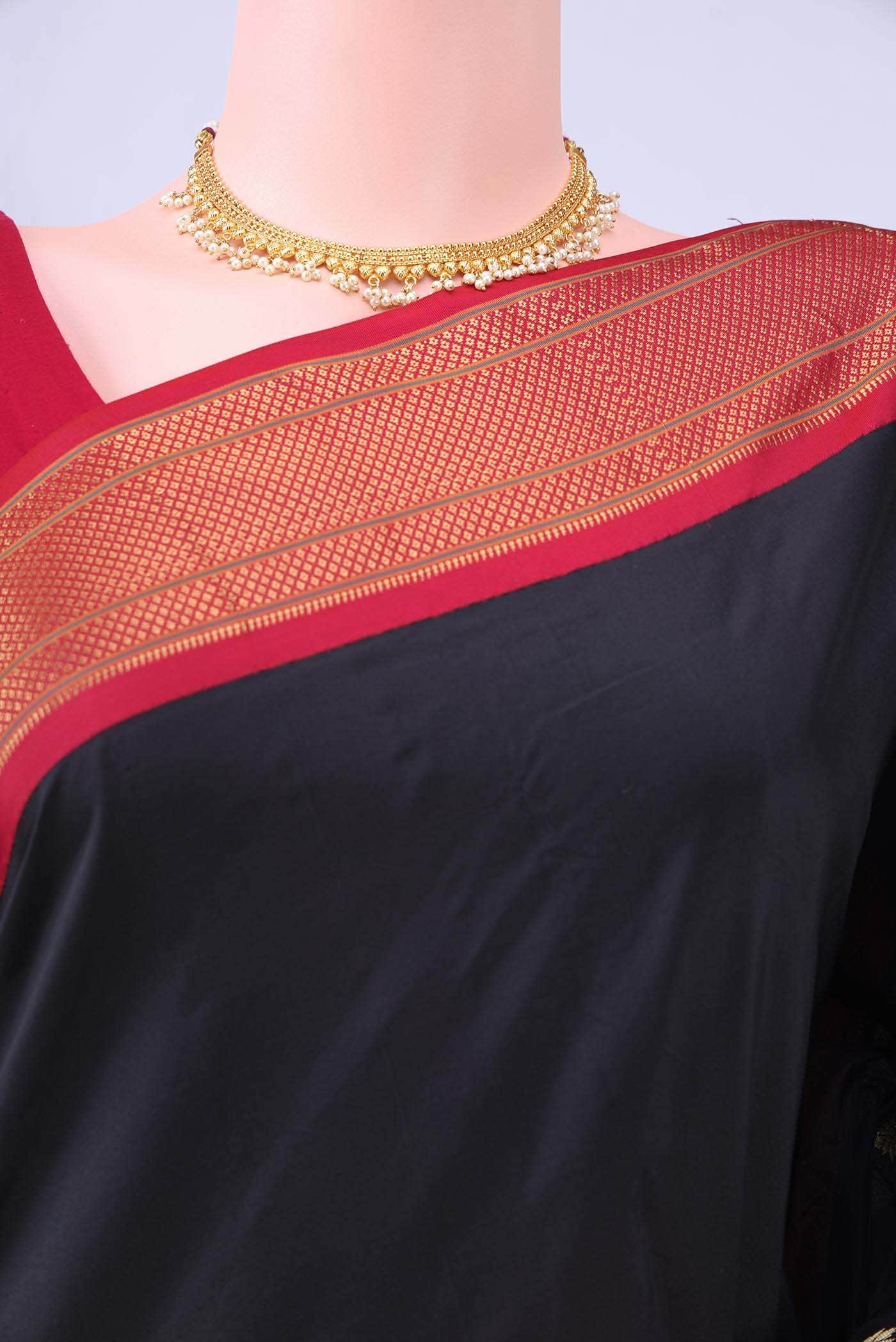 Black Blended Bangalore Silk - kadyal Saree