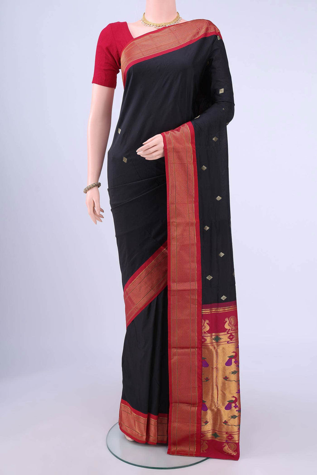 Black Blended Bangalore Silk - kadyal Saree