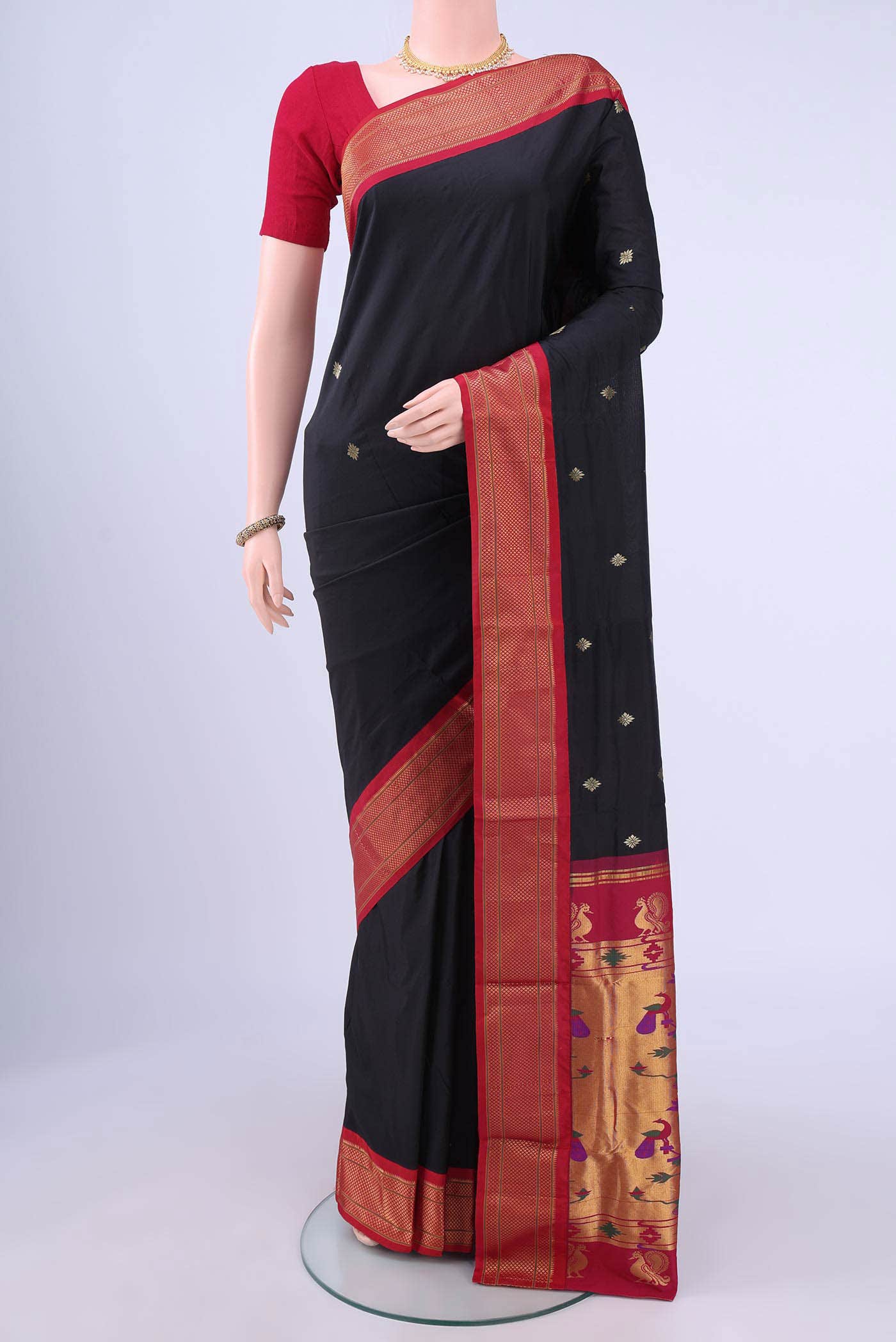 Black Blended Bangalore Silk - kadyal Saree