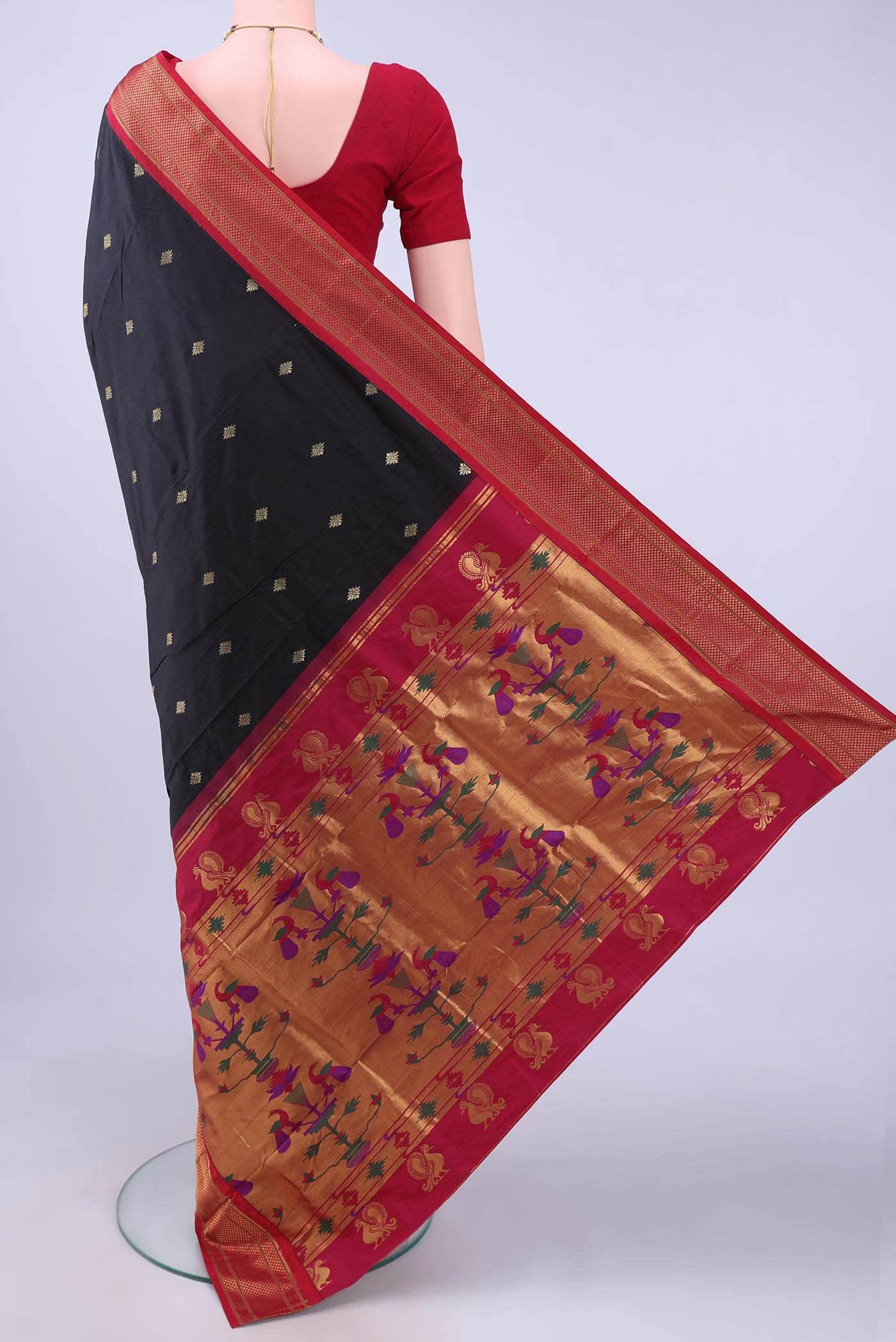 Black Blended Bangalore Silk - kadyal Saree