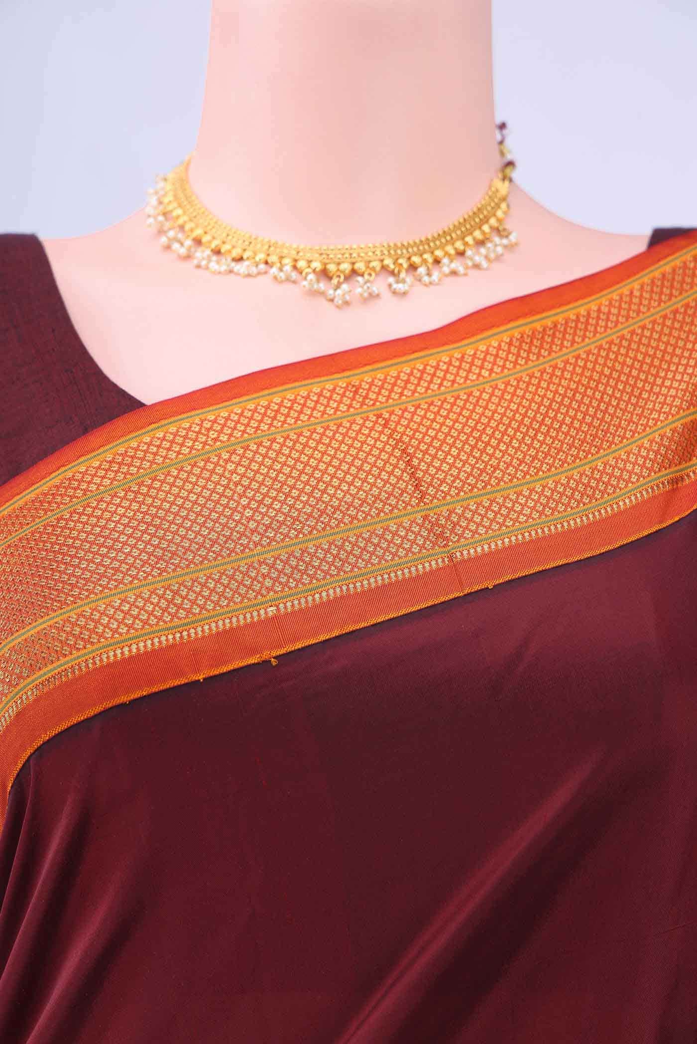 Maroon Blended Bangalore Silk - kadyal Saree