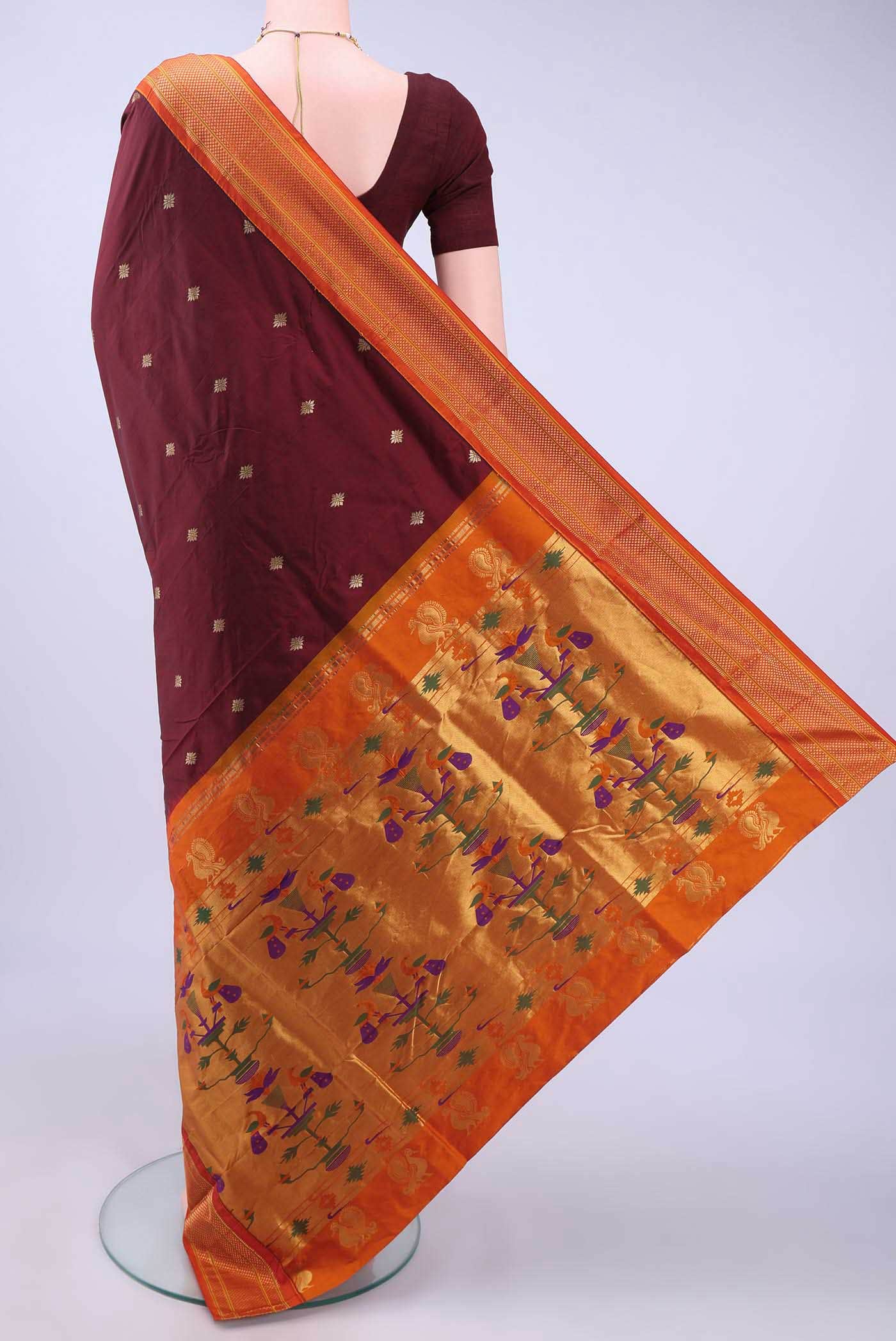 Maroon Blended Bangalore Silk - kadyal Saree