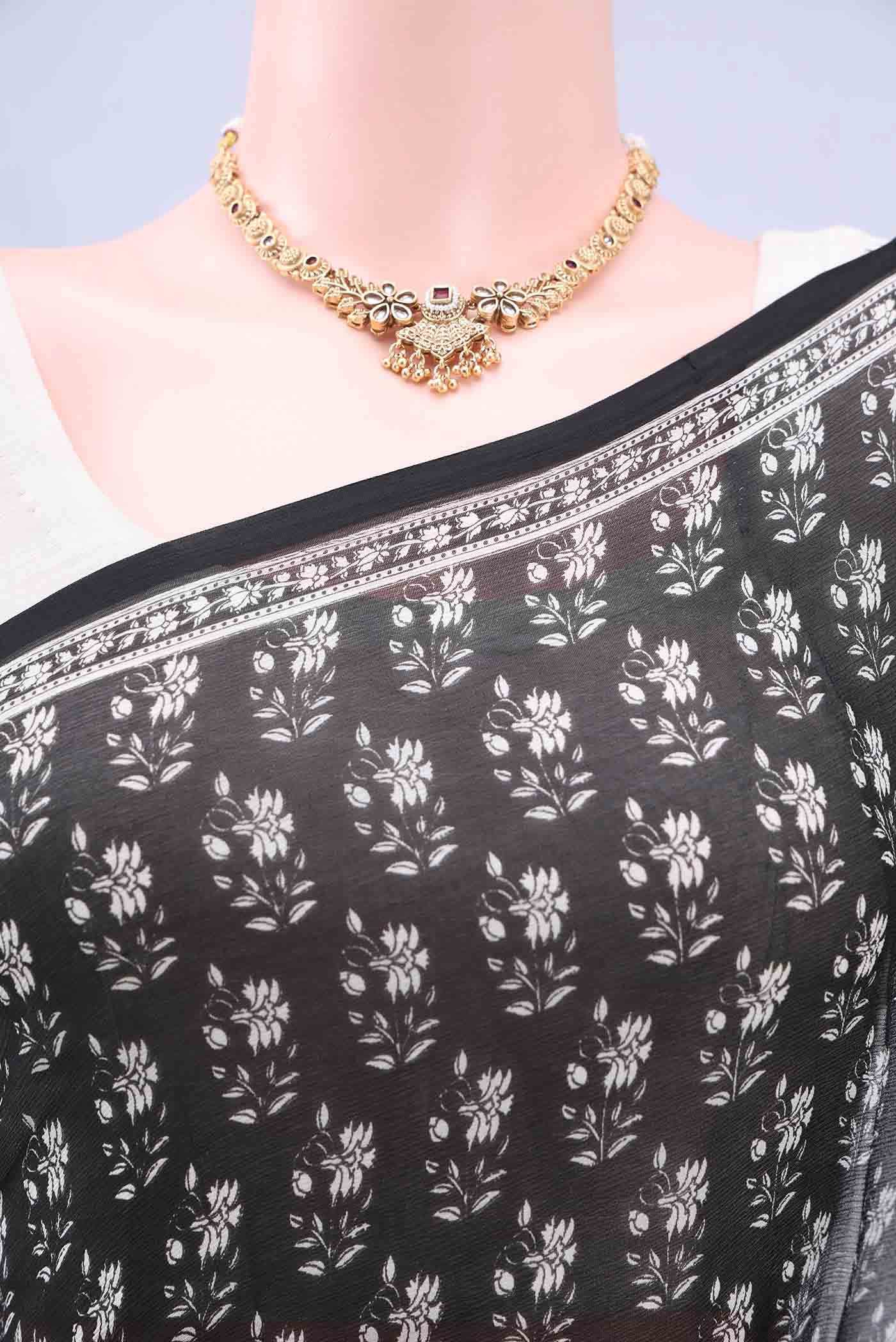 Black Chiffon Saree