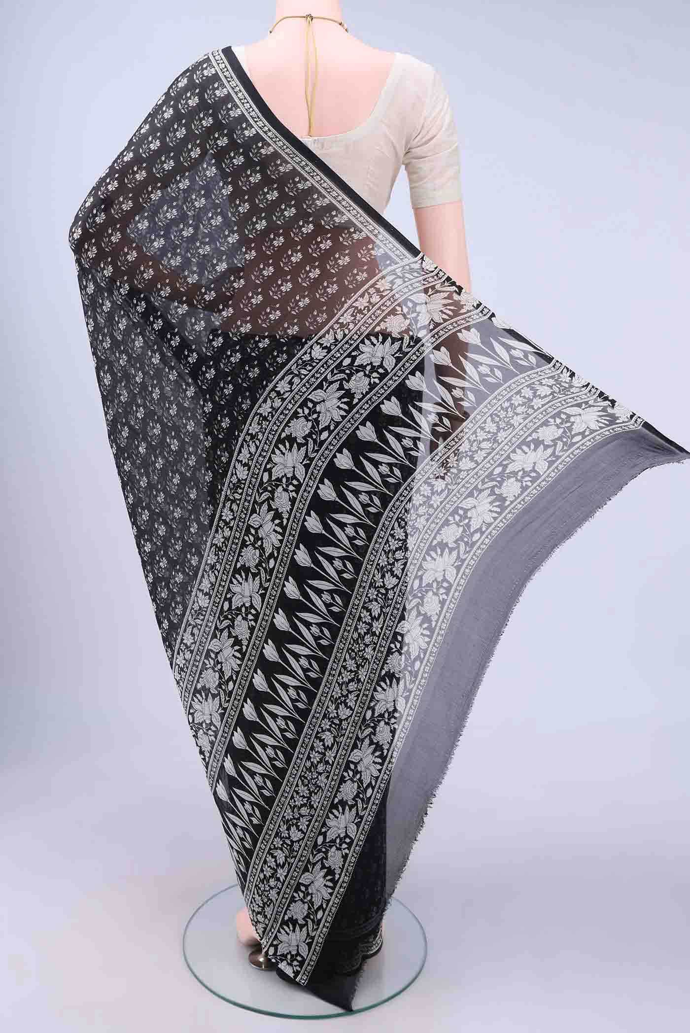Black Chiffon Saree