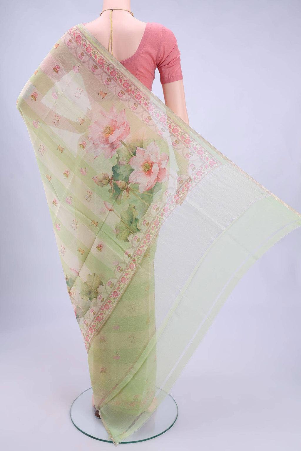 Light Green Blended Chanderi Silk Saree